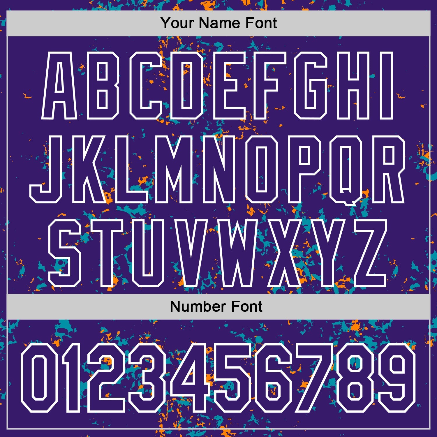 Custom Purple Teal Bay Orange-White Fragment Pattern Bomber Full-Snap Varsity Letterman Hoodie Jacket view 6