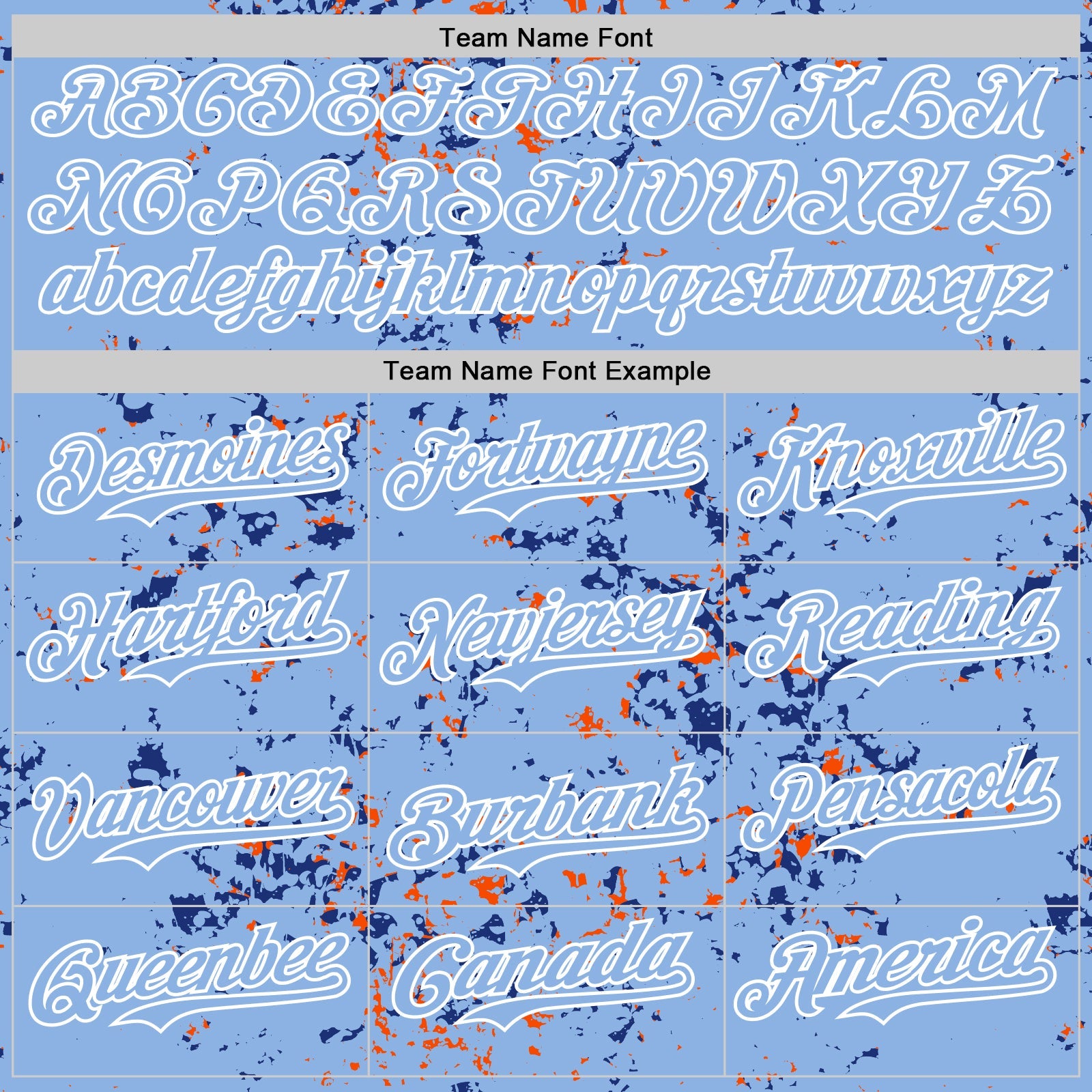 Custom Light Blue Royal Orange-White Fragment Pattern Bomber Full-Snap Varsity Letterman Hoodie Jacket view 5