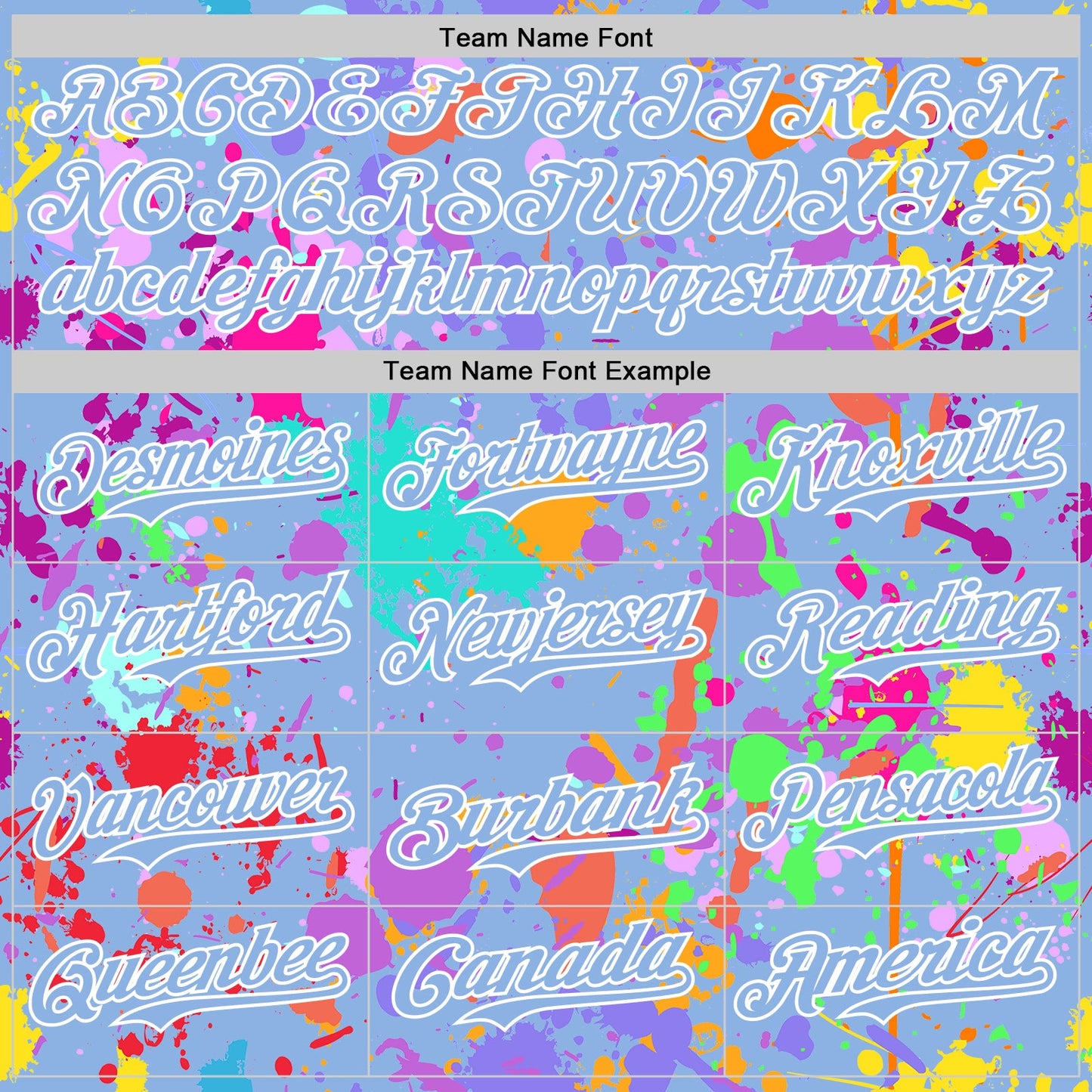 Custom Graffiti Pattern Light Blue-White Splash Bomber Full-Snap Varsity Letterman Hoodie Jacket view 5