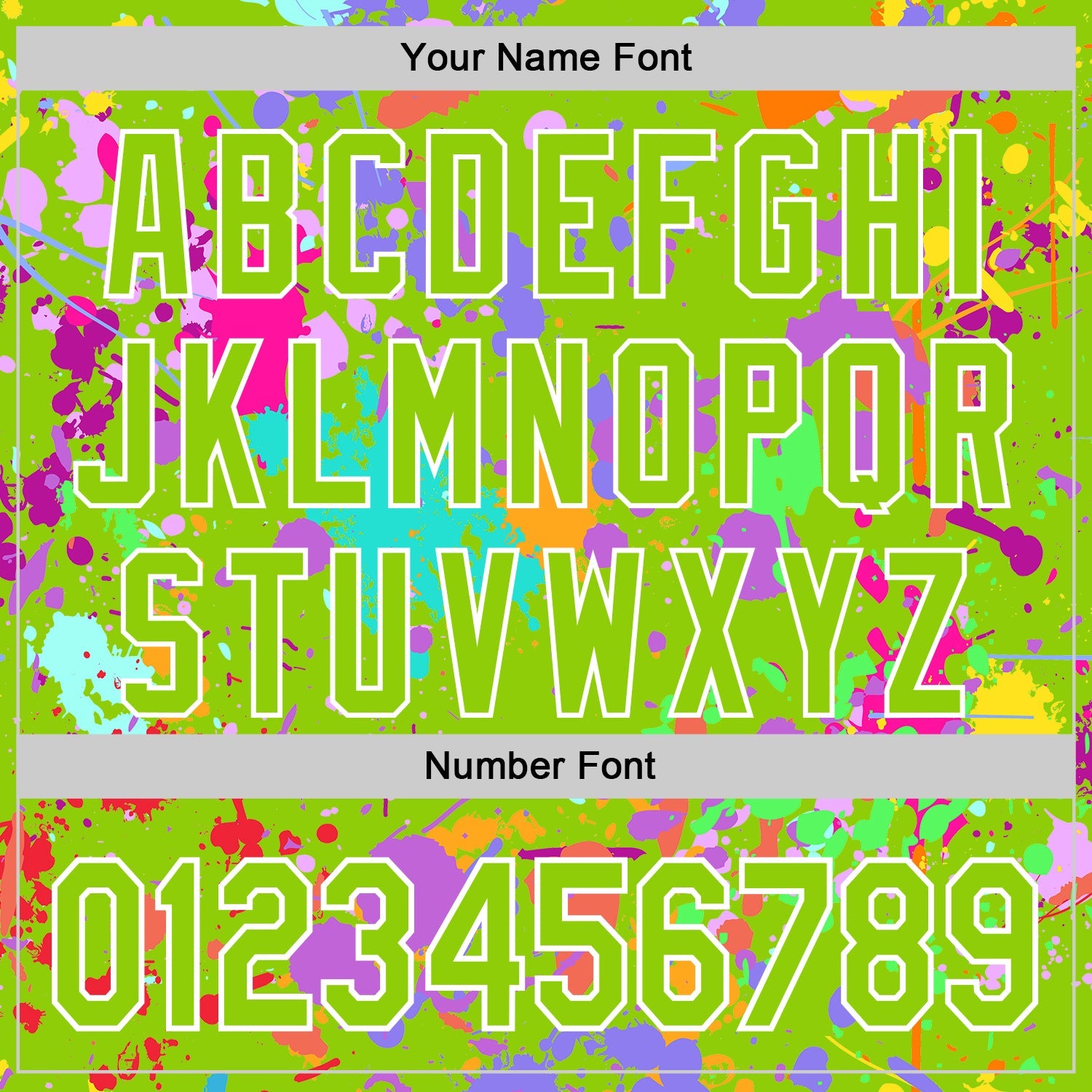 Custom Graffiti Pattern Neon Green-White Splash Bomber Full-Snap Varsity Letterman Hoodie Jacket view 6