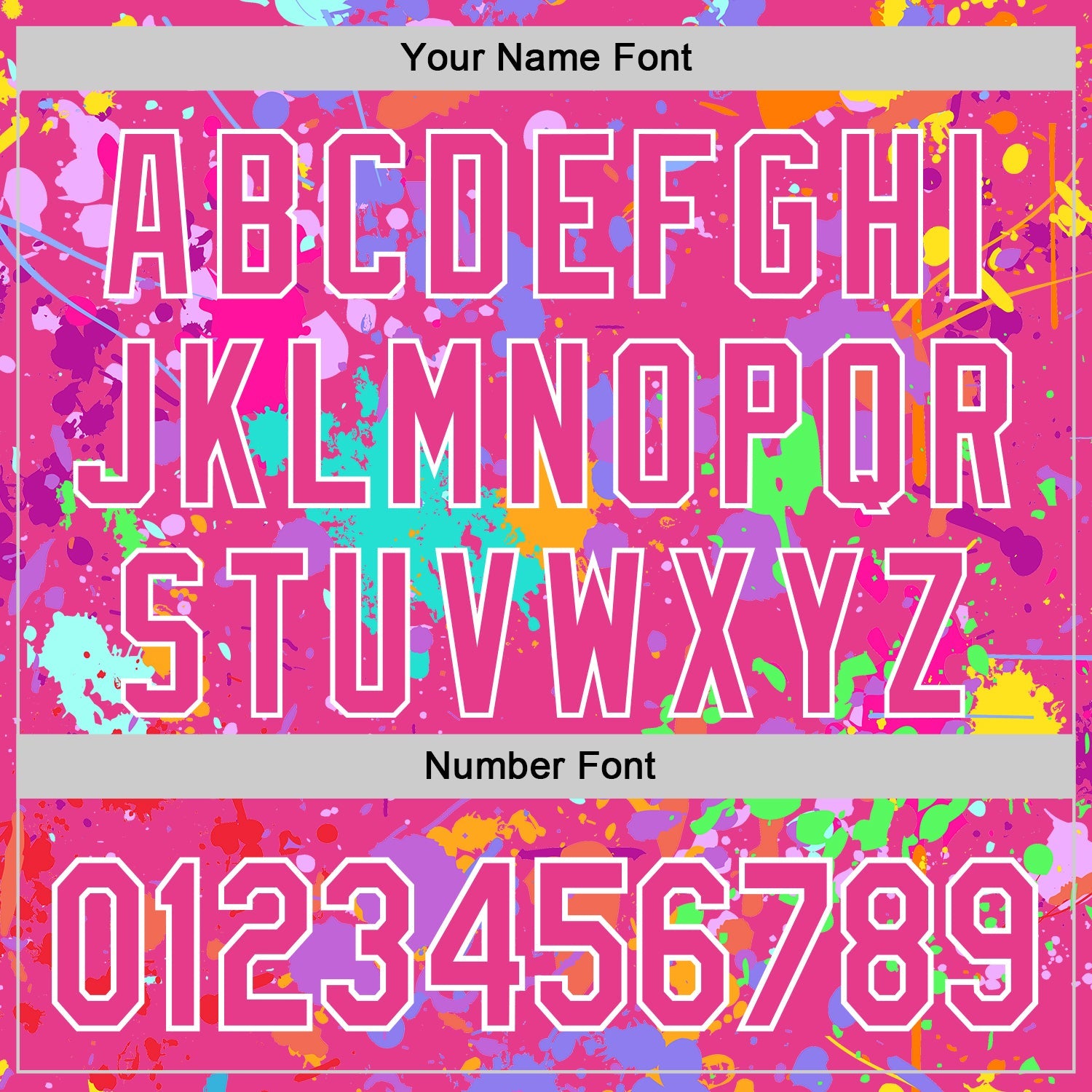 Custom Graffiti Pattern Pink-White Splash Bomber Full-Snap Varsity Letterman Hoodie Jacket view 6