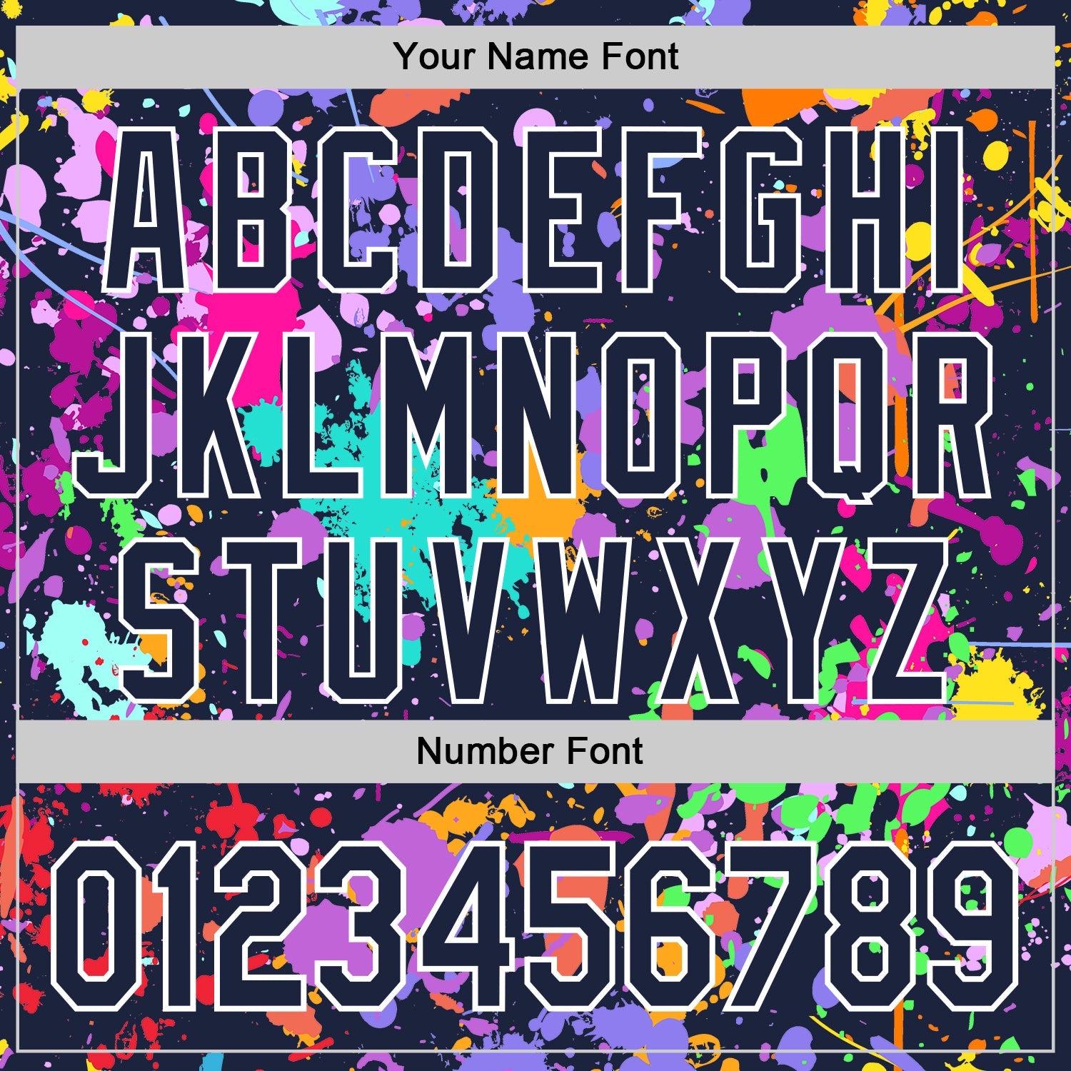 Custom Graffiti Pattern Navy-White Splash Bomber Full-Snap Varsity Letterman Hoodie Jacket view 6
