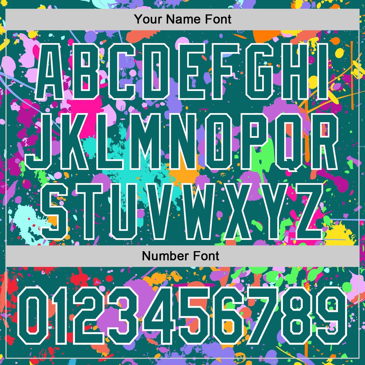Custom Graffiti Pattern Teal-White Splash Bomber Full-Snap Varsity Letterman Hoodie Jacket view 6
