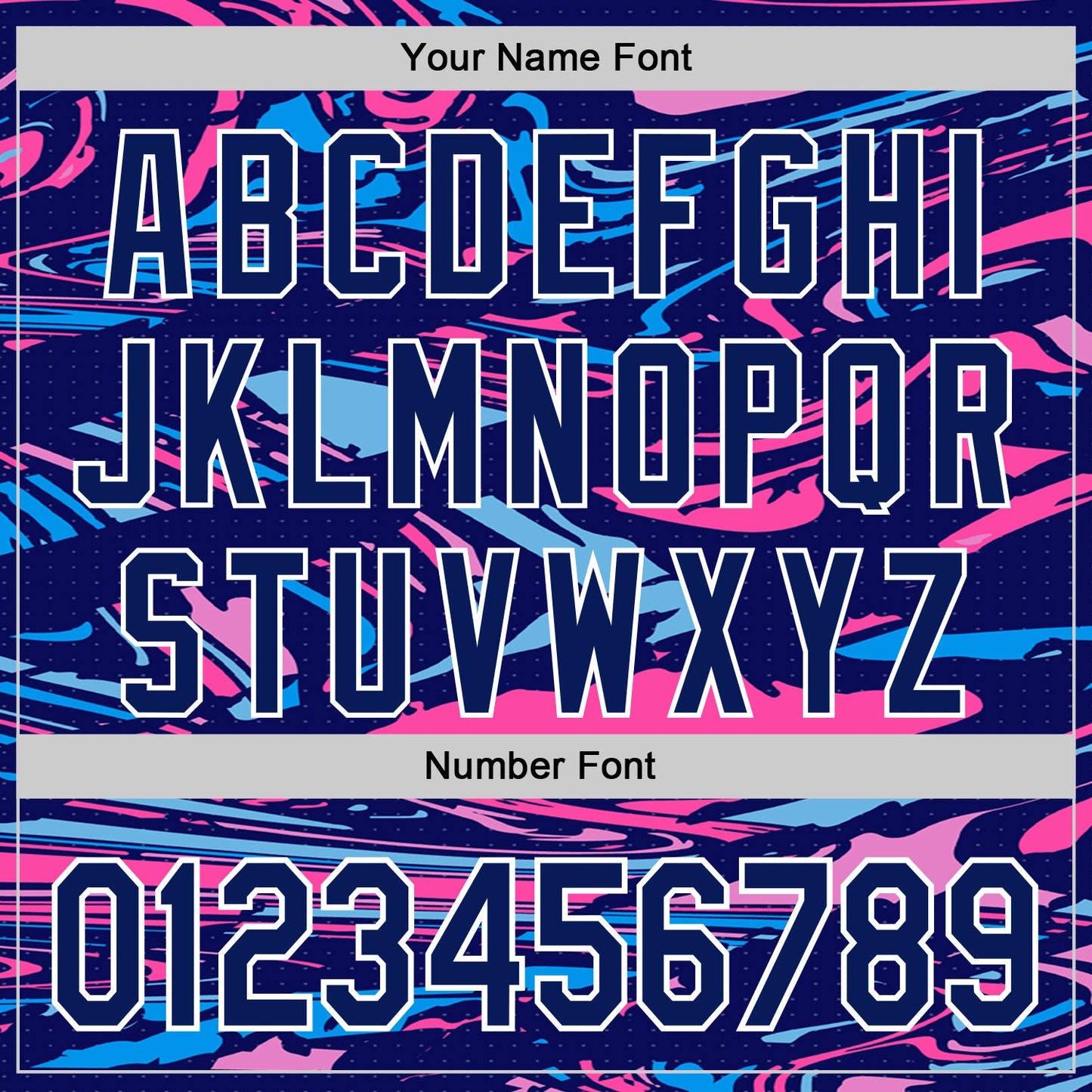 Custom Figure Royal Pink Light Blue-White Fluid Pattern Bomber Full-Snap Varsity Letterman Hoodie Jacket view 6