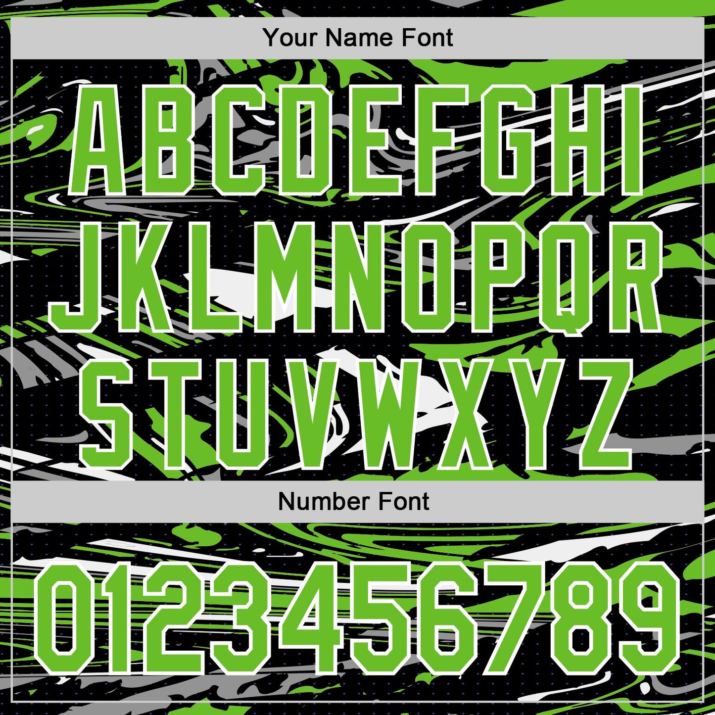 Custom Figure Aurora Green Black-White Fluid Pattern Bomber Full-Snap Varsity Letterman Hoodie Jacket view 6
