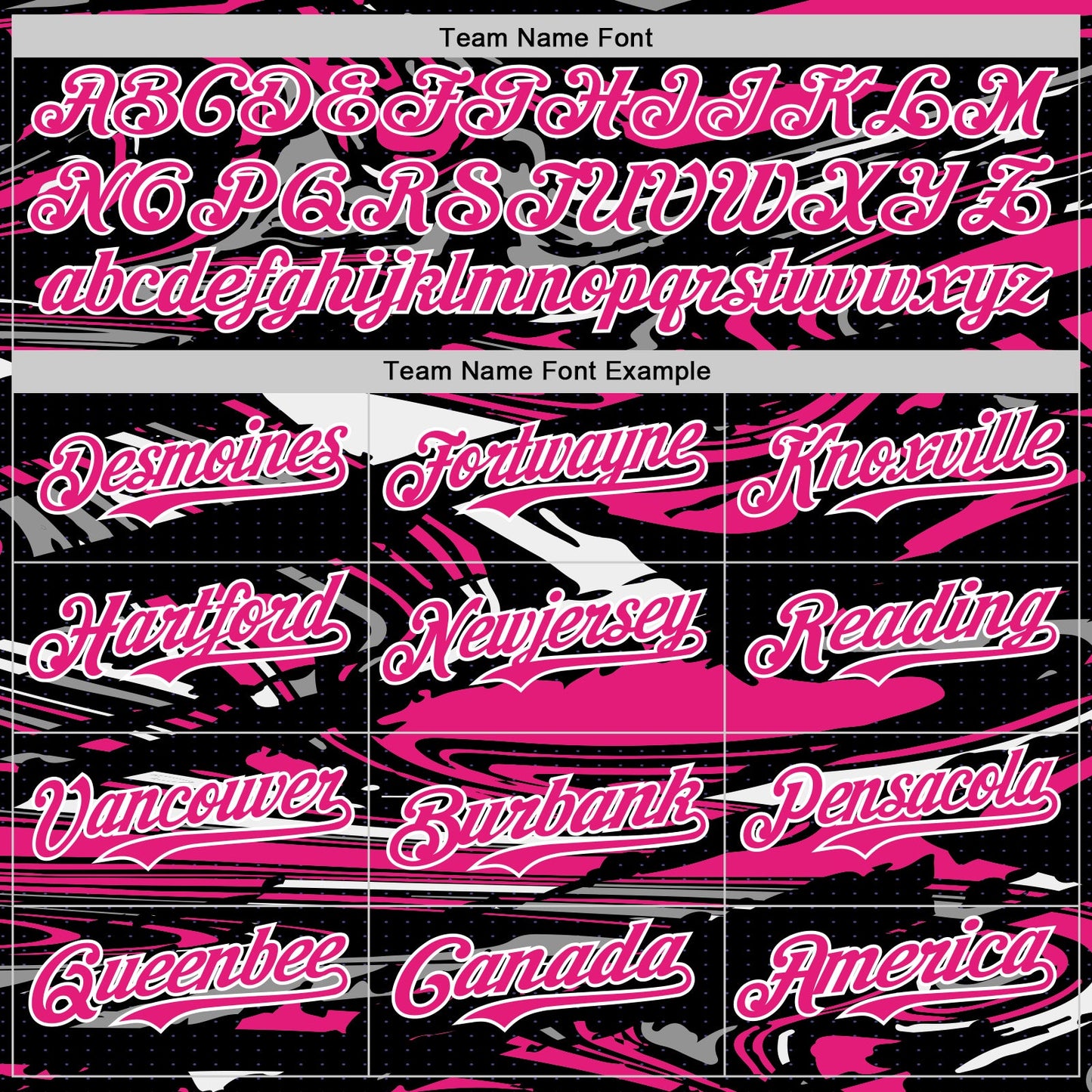Custom Figure Hot Pink Black-White Fluid Pattern Bomber Full-Snap Varsity Letterman Hoodie Jacket view 5