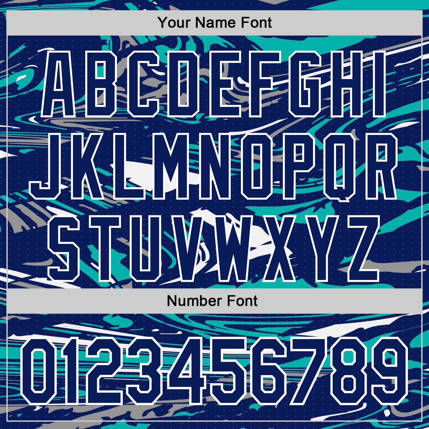 Custom Figure Royal Aqua-White Fluid Pattern Bomber Full-Snap Varsity Letterman Hoodie Jacket view 6