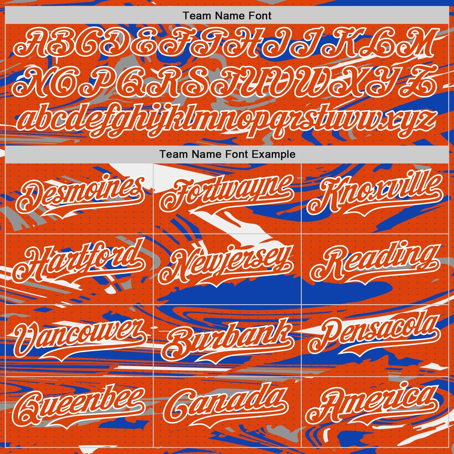 Custom Figure Orange Thunder Blue-White Fluid Pattern Bomber Full-Snap Varsity Letterman Hoodie Jacket view 5