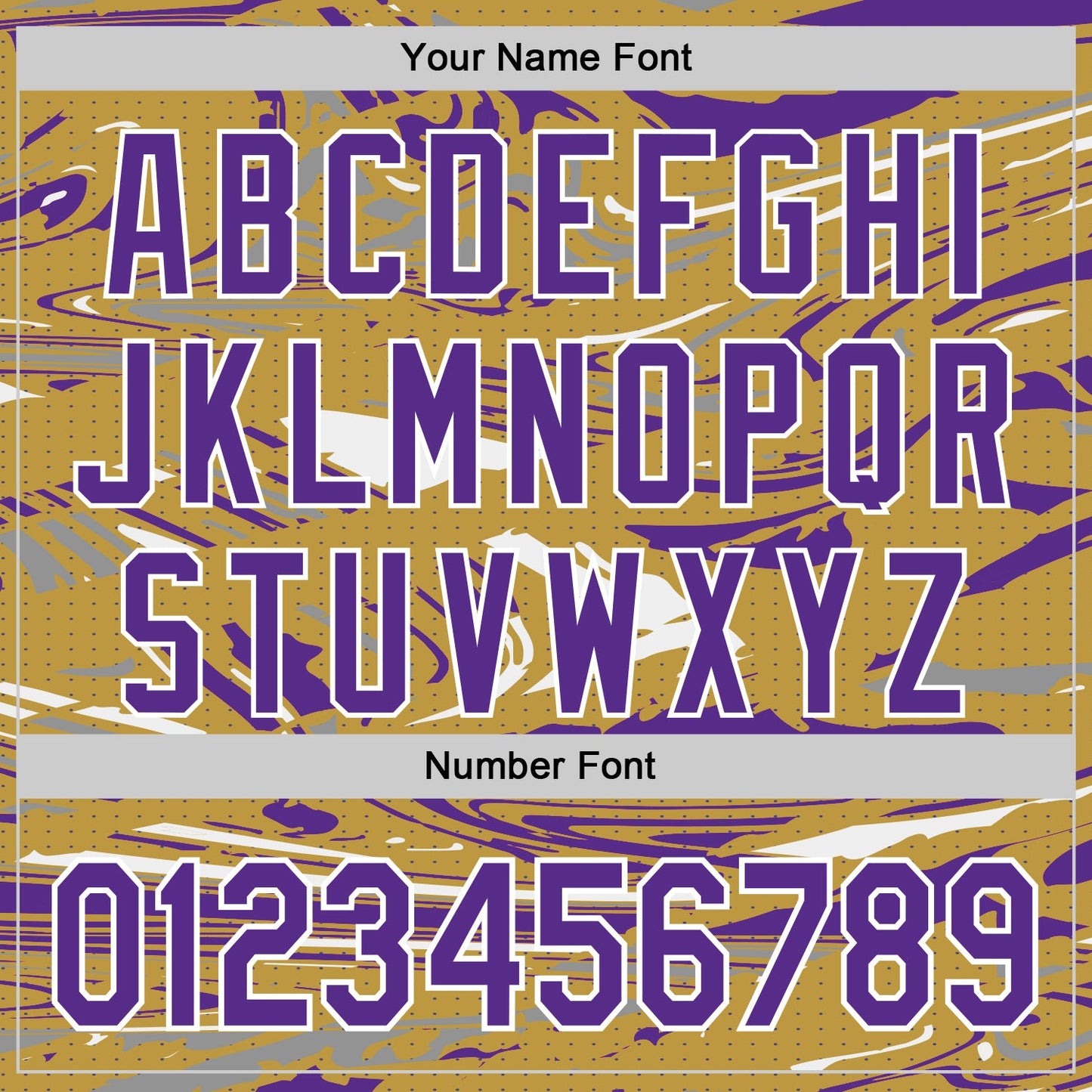 Custom Figure Purple Old Gold-White Fluid Pattern Bomber Full-Snap Varsity Letterman Hoodie Jacket view 6