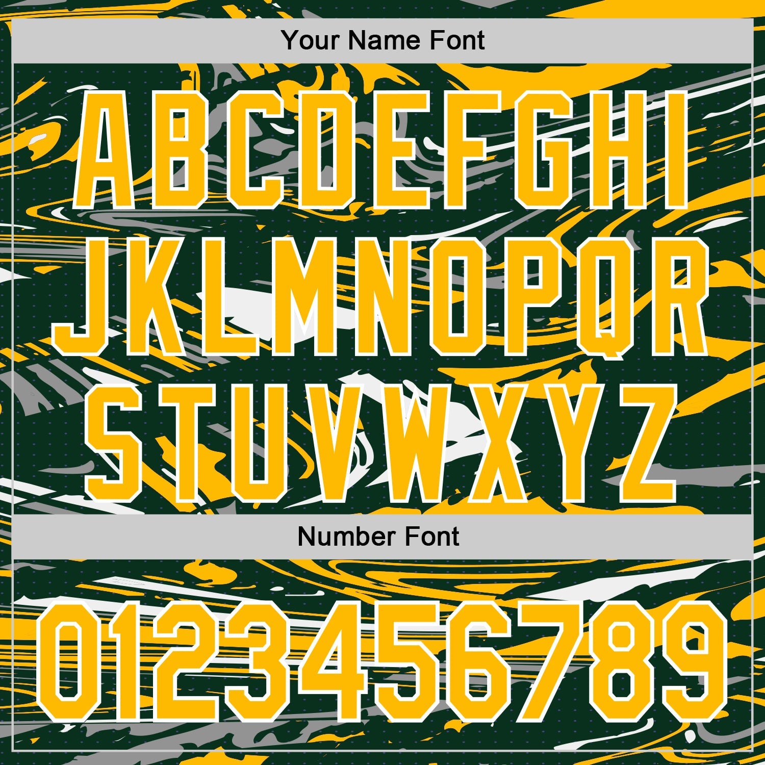 Custom Figure Gold Green-White Fluid Pattern Bomber Full-Snap Varsity Letterman Hoodie Jacket view 6