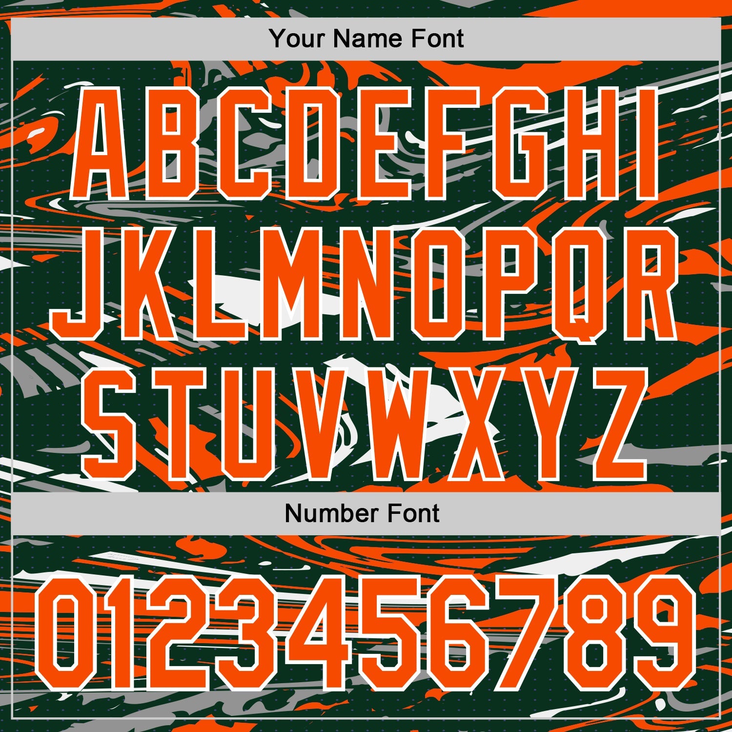 Custom Figure Orange Green-White Fluid Pattern Bomber Full-Snap Varsity Letterman Hoodie Jacket view 6
