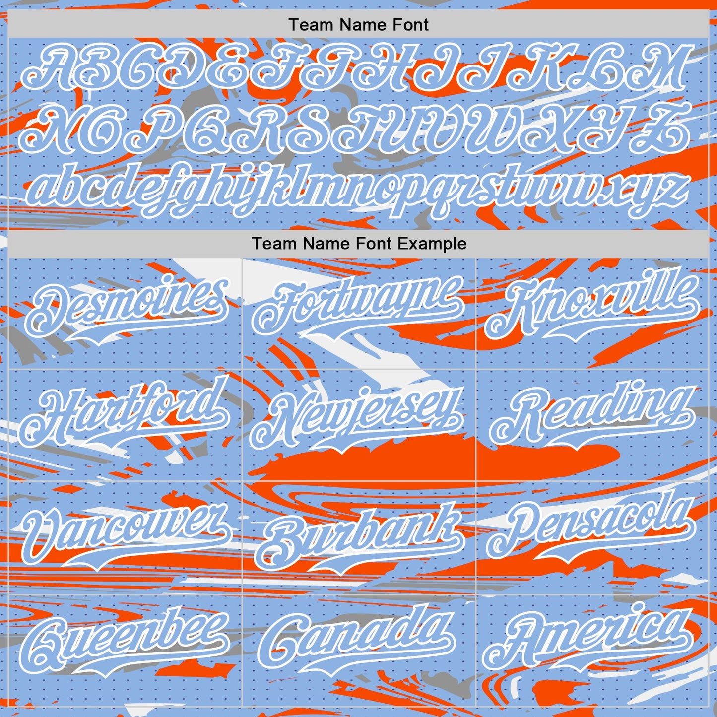 Custom Figure Light Blue Orange-White Fluid Pattern Bomber Full-Snap Varsity Letterman Hoodie Jacket view 5