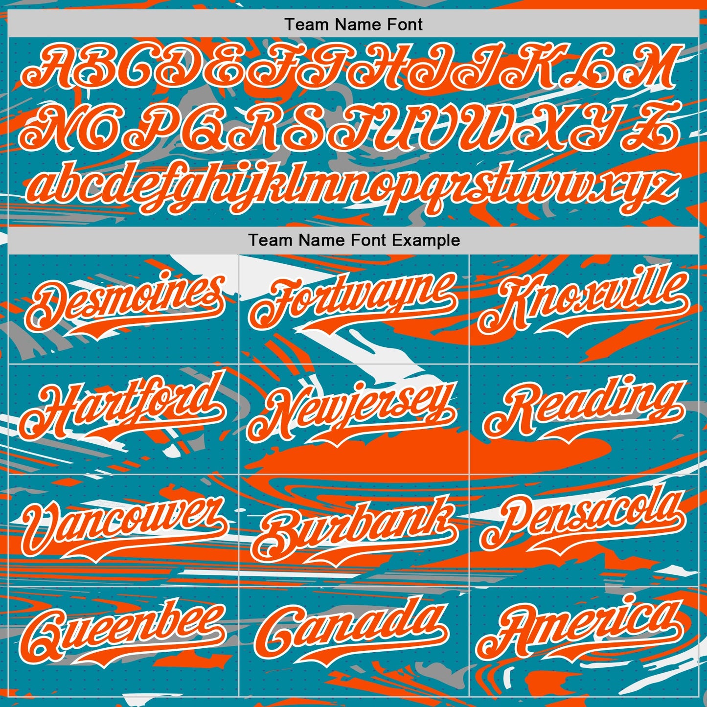 Custom Figure Orange Teal-White Fluid Pattern Bomber Full-Snap Varsity Letterman Hoodie Jacket view 5
