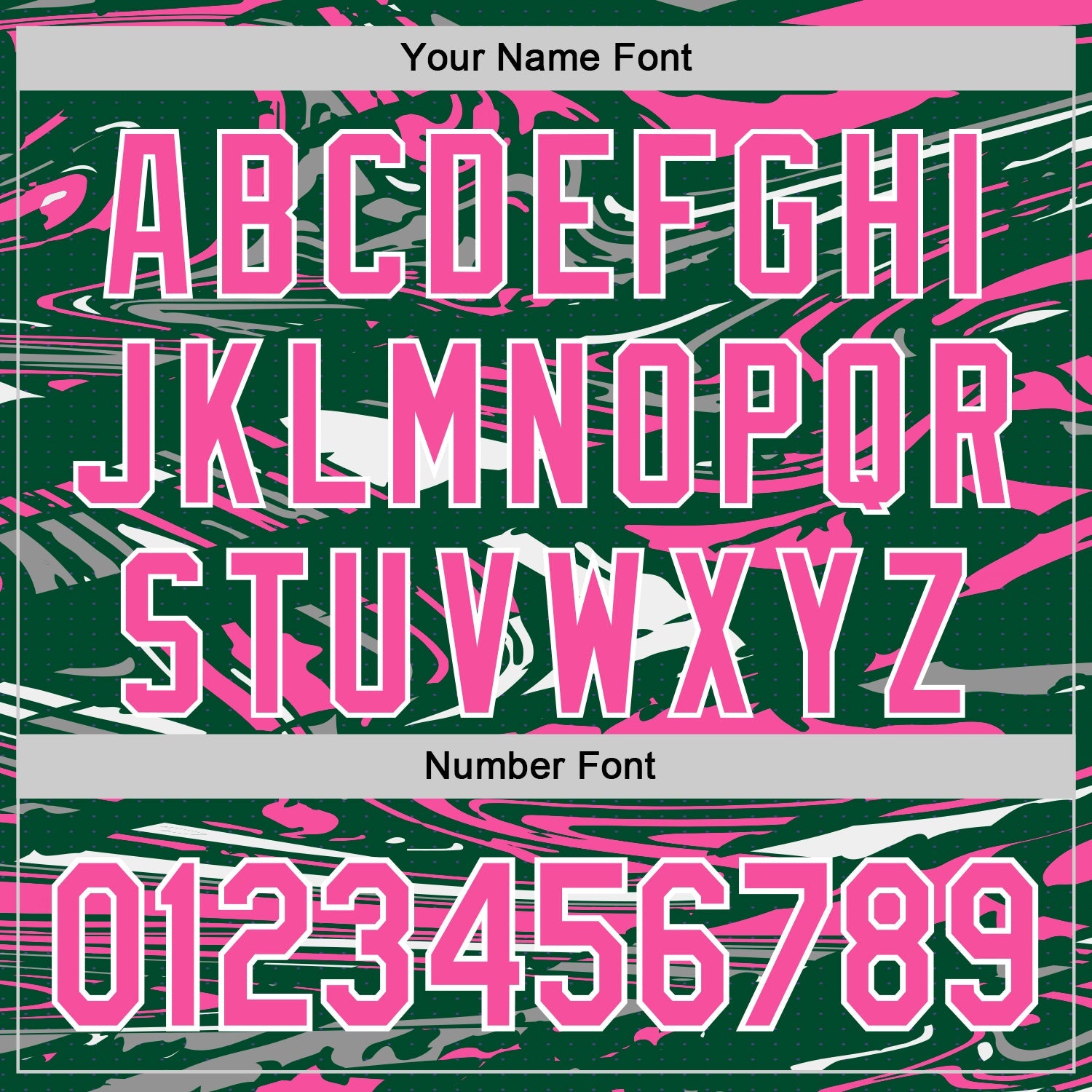 Custom Figure Pink Kelly Green-White Fluid Pattern Bomber Full-Snap Varsity Letterman Hoodie Jacket view 6