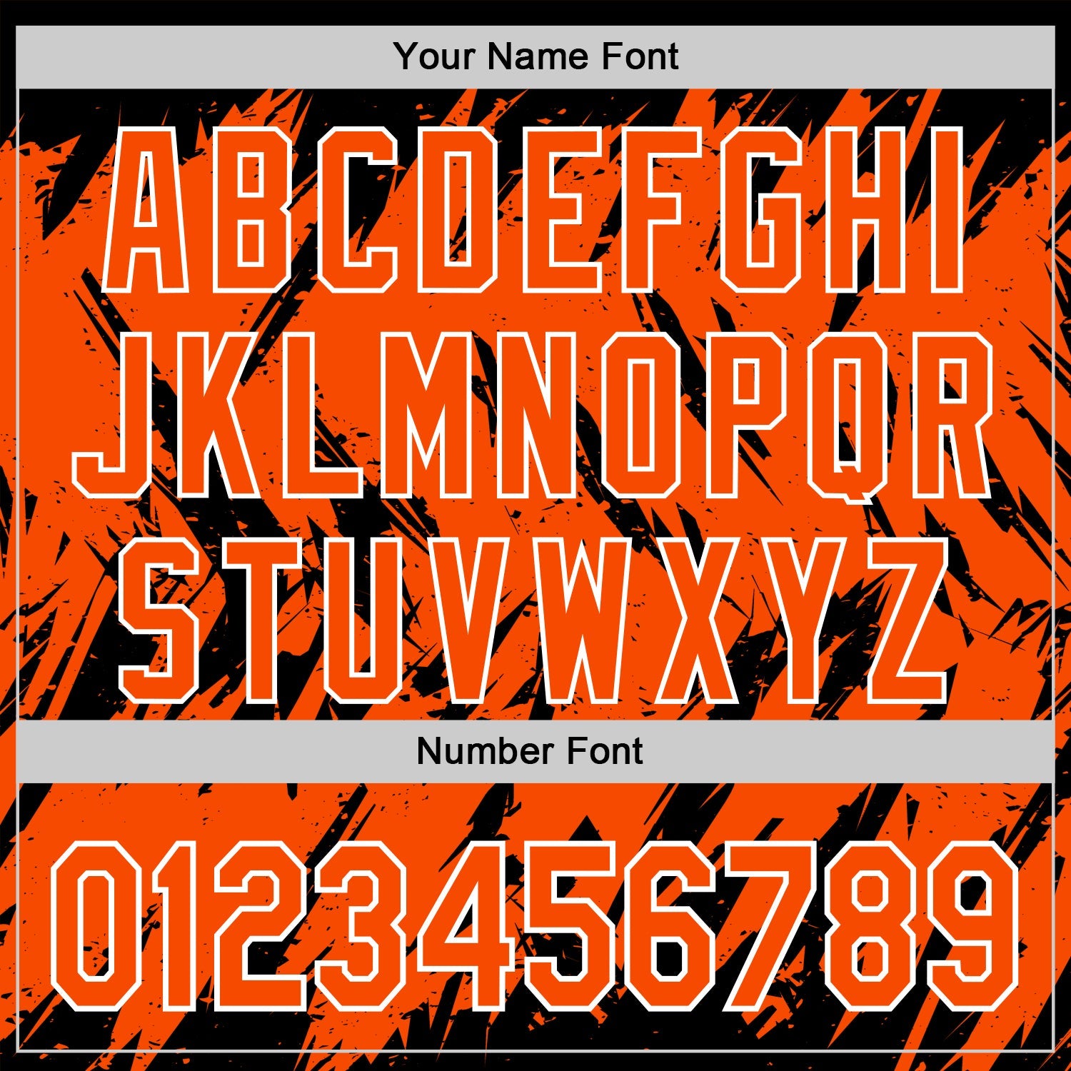 Custom Black Orange-White Abstract Sharp Shape Fragment Pattern Bomber Full-Snap Varsity Letterman Hoodie Jacket view 6