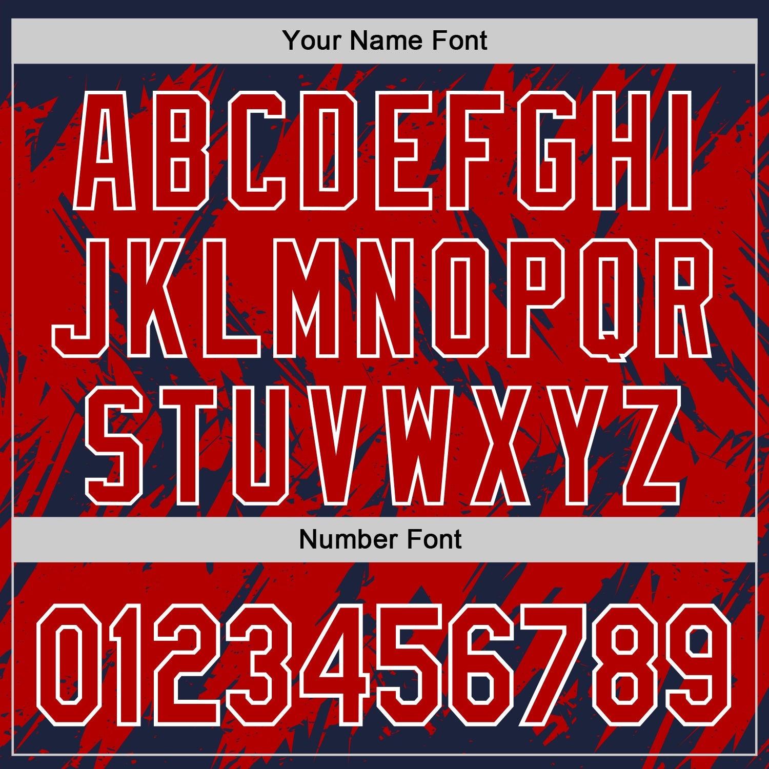 Custom Navy Red-White Abstract Sharp Shape Fragment Pattern Bomber Full-Snap Varsity Letterman Hoodie Jacket view 6