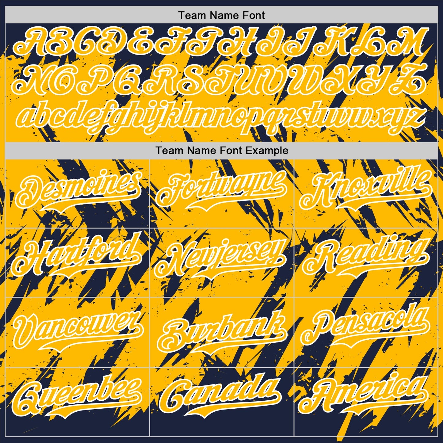 Custom Navy Gold-White Abstract Sharp Shape Fragment Pattern Bomber Full-Snap Varsity Letterman Hoodie Jacket view 5