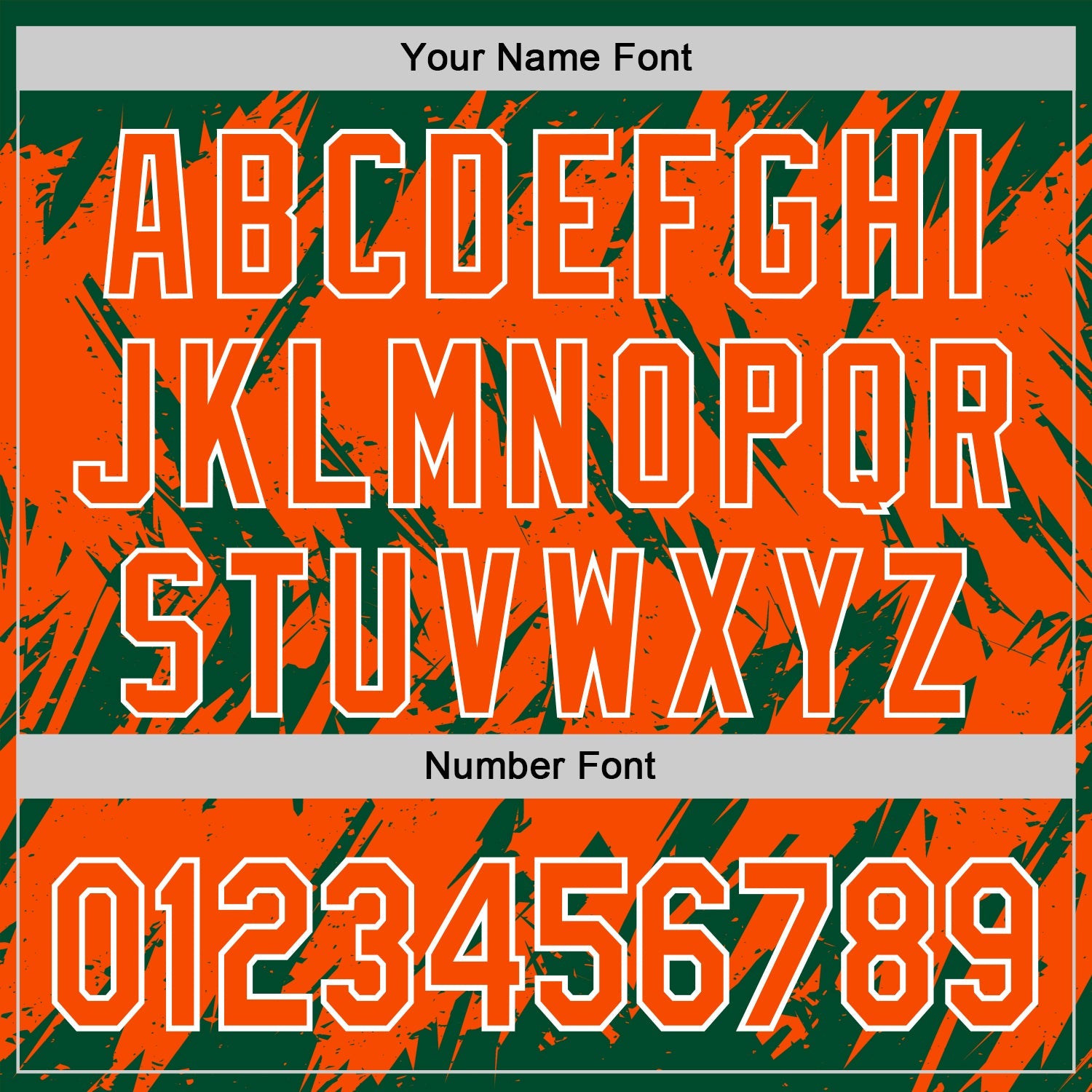 Custom Kelly Green Orange-White Abstract Sharp Shape Fragment Pattern Bomber Full-Snap Varsity Letterman Hoodie Jacket view 6