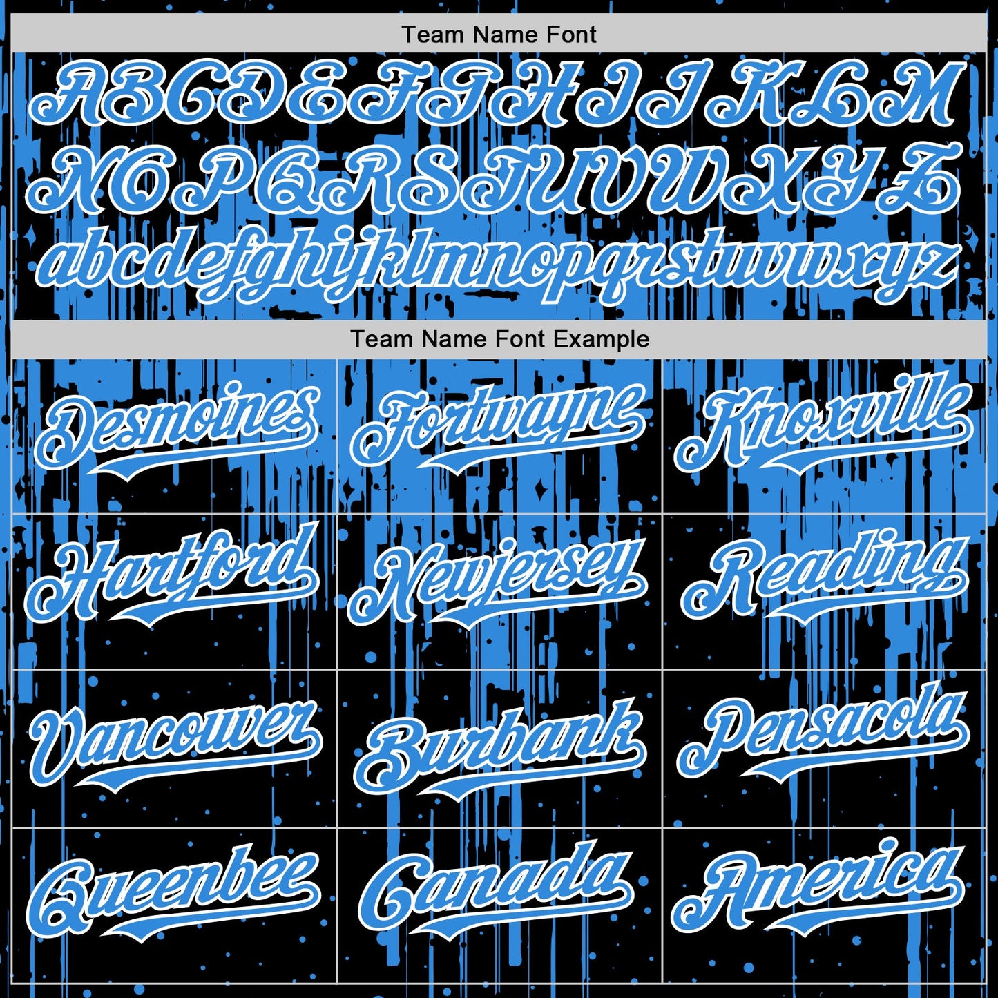Custom Black Powder Blue-White Dripping Splatter Bomber Full-Snap Varsity Letterman Hoodie Jacket view 5