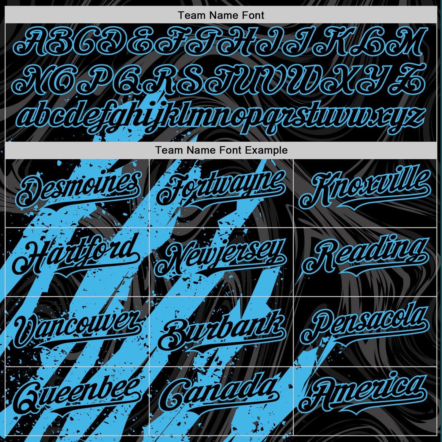 Custom Black Sky Blue-White Splash Bomber Full-Snap Varsity Letterman Hoodie Jacket view 5