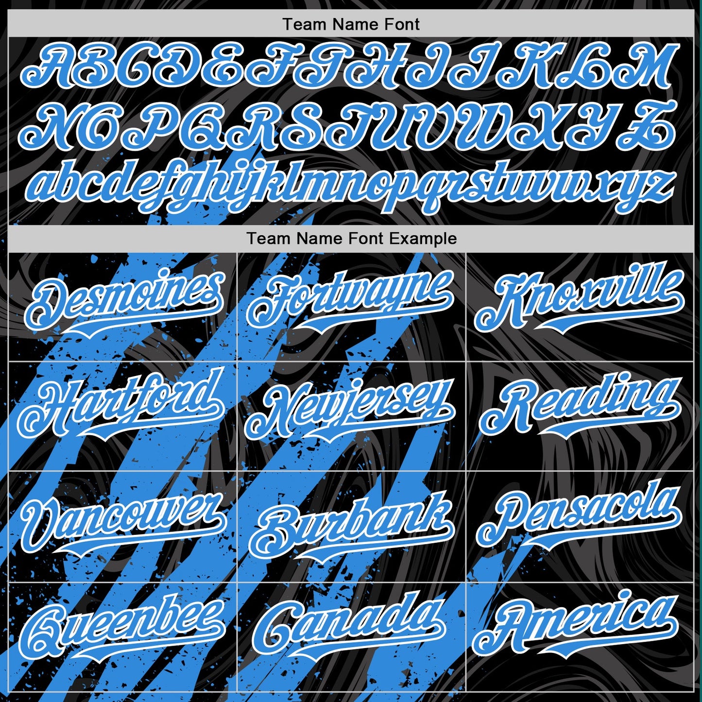 Custom Black Powder Blue-White Splash Bomber Full-Snap Varsity Letterman Hoodie Jacket view 5