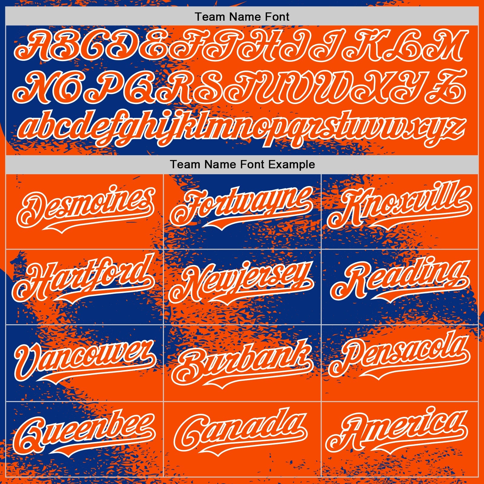 Custom Orange Royal-White Abstract Color Blocks Fragment Pattern Bomber Full-Snap Varsity Letterman Hoodie Jacket view 5