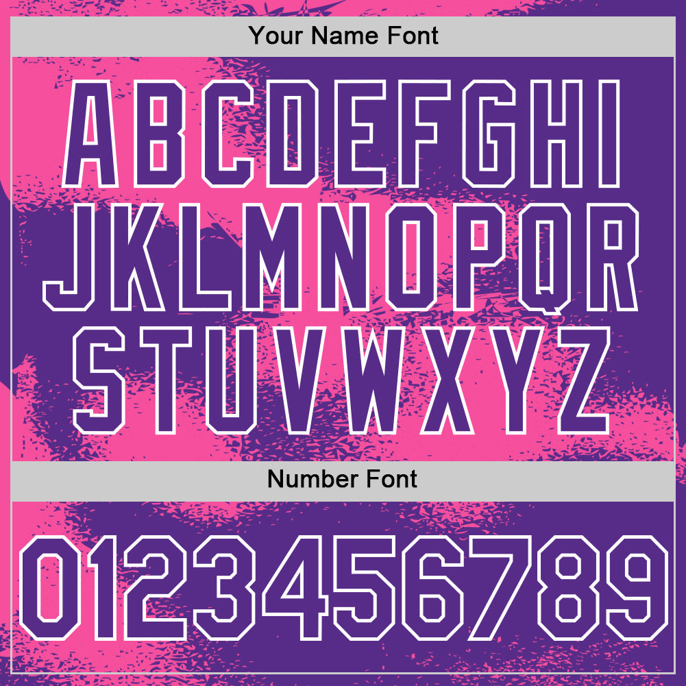 Custom Purple Pink-White Abstract Color Blocks Fragment Pattern Bomber Full-Snap Varsity Letterman Hoodie Jacket view 6