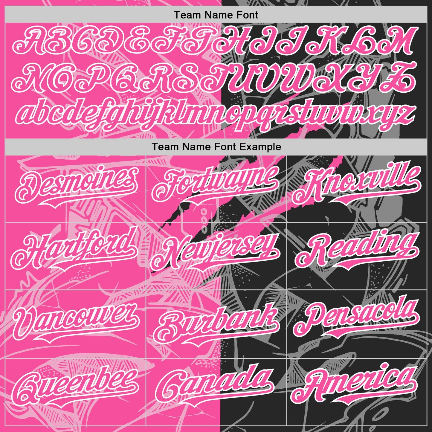 Custom Graffiti Pattern Pink Black-White Scratch Bomber Full-Snap Varsity Letterman Hoodie Jacket view 5