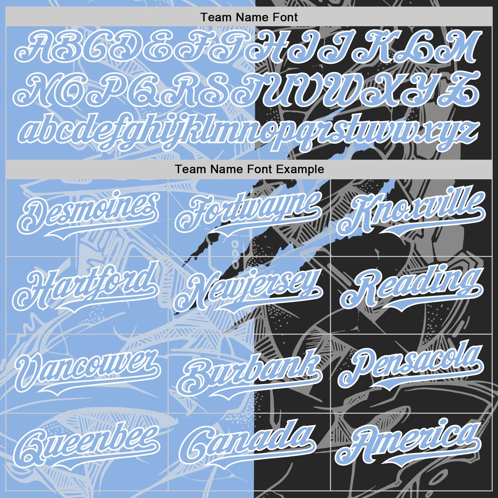 Custom Graffiti Pattern Light Blue Black-White Scratch Bomber Full-Snap Varsity Letterman Hoodie Jacket view 5