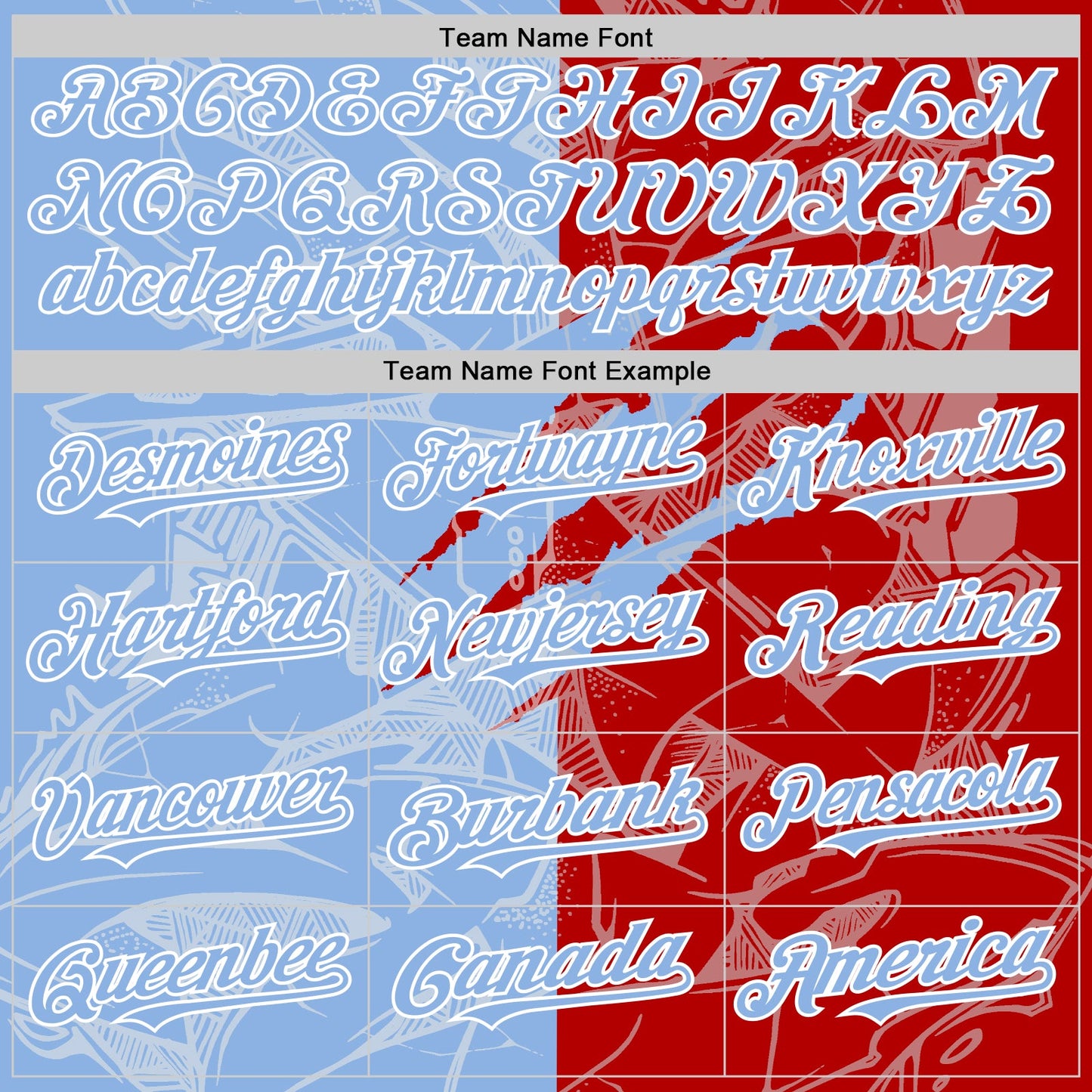 Custom Graffiti Pattern Light Blue Red-White Scratch Bomber Full-Snap Varsity Letterman Hoodie Jacket view 5