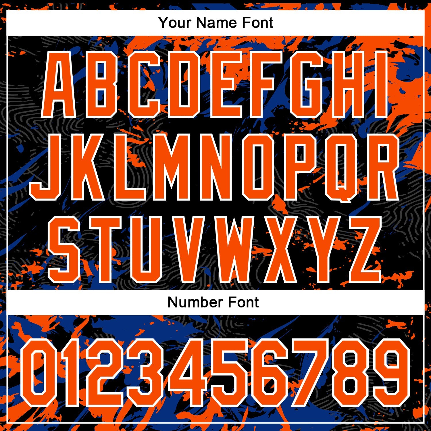 Custom Black Orange Royal-White Splash Bomber Full-Snap Varsity Letterman Hoodie Jacket view 6