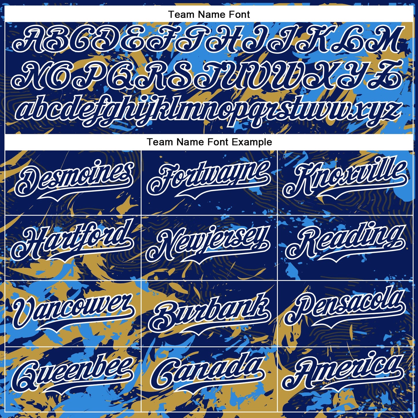Custom Royal Powder Blue Old Gold-White Splash Bomber Full-Snap Varsity Letterman Hoodie Jacket view 5