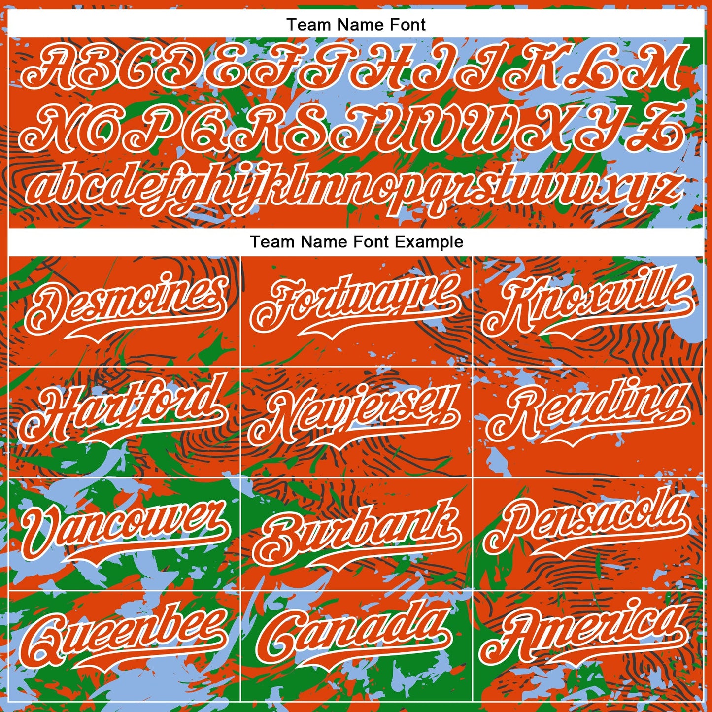 Custom Orange Light Blue Grass Green-White Splash Bomber Full-Snap Varsity Letterman Hoodie Jacket view 5