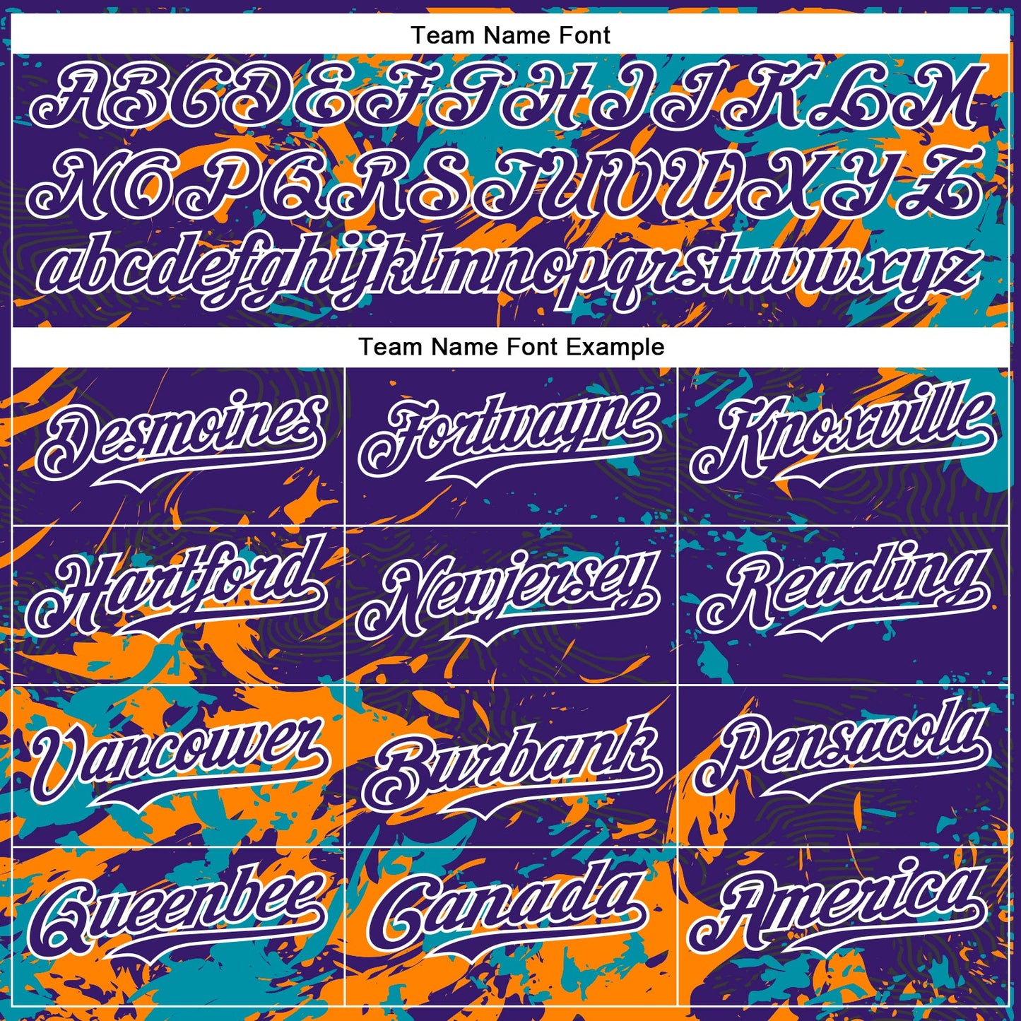 Custom Purple Teal Bay Orange-White Splash Bomber Full-Snap Varsity Letterman Hoodie Jacket view 5