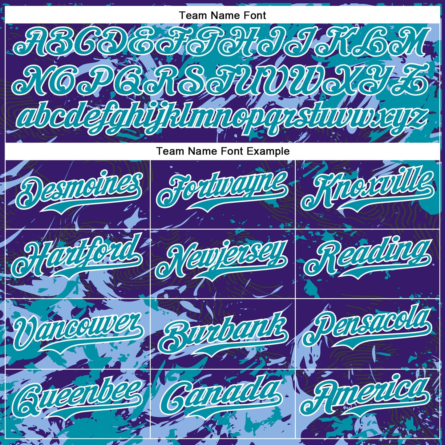 Custom Purple Teal Light Blue-White Splash Bomber Full-Snap Varsity Letterman Hoodie Jacket view 5
