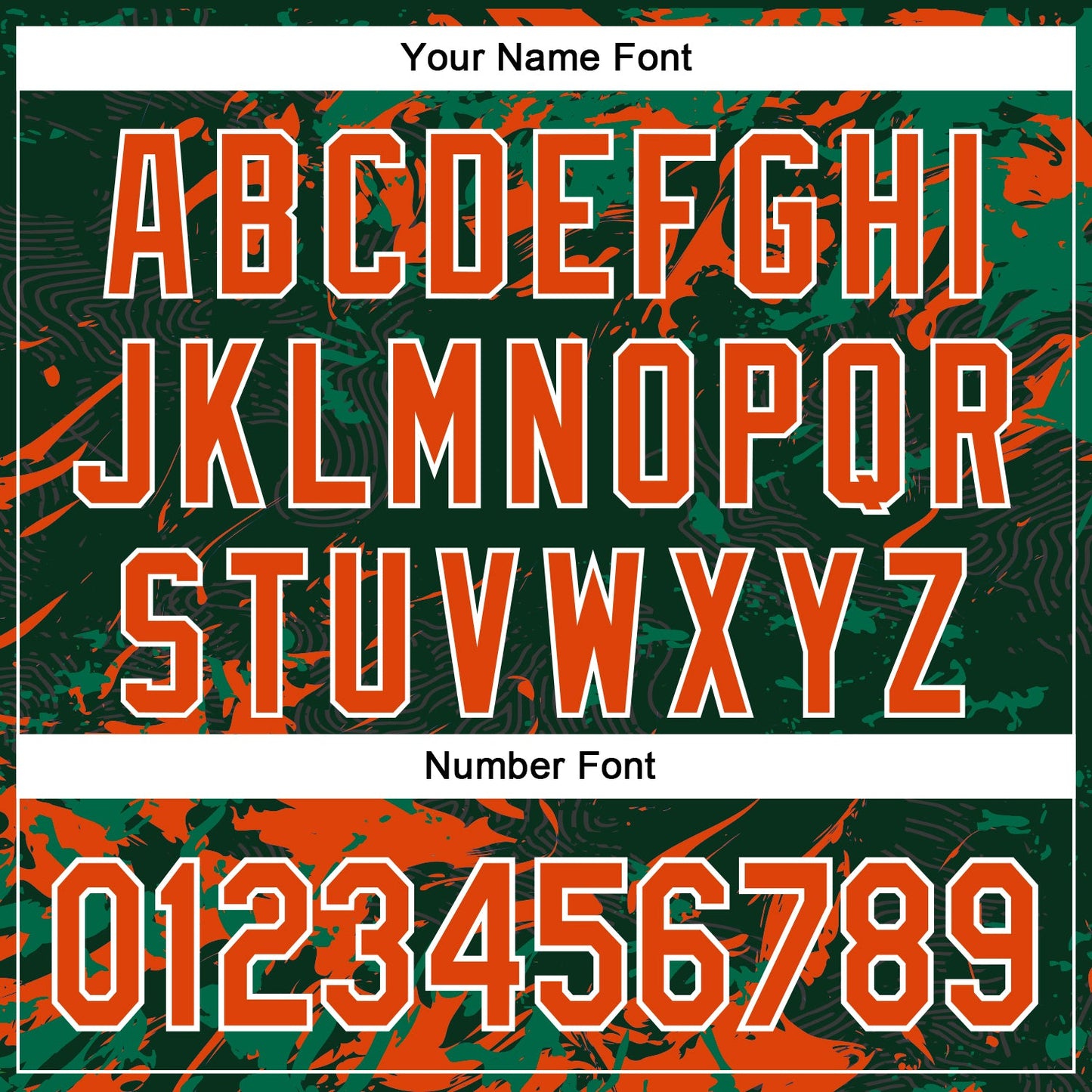 Custom Green Orange Kelly Green-White Splash Bomber Full-Snap Varsity Letterman Hoodie Jacket view 6