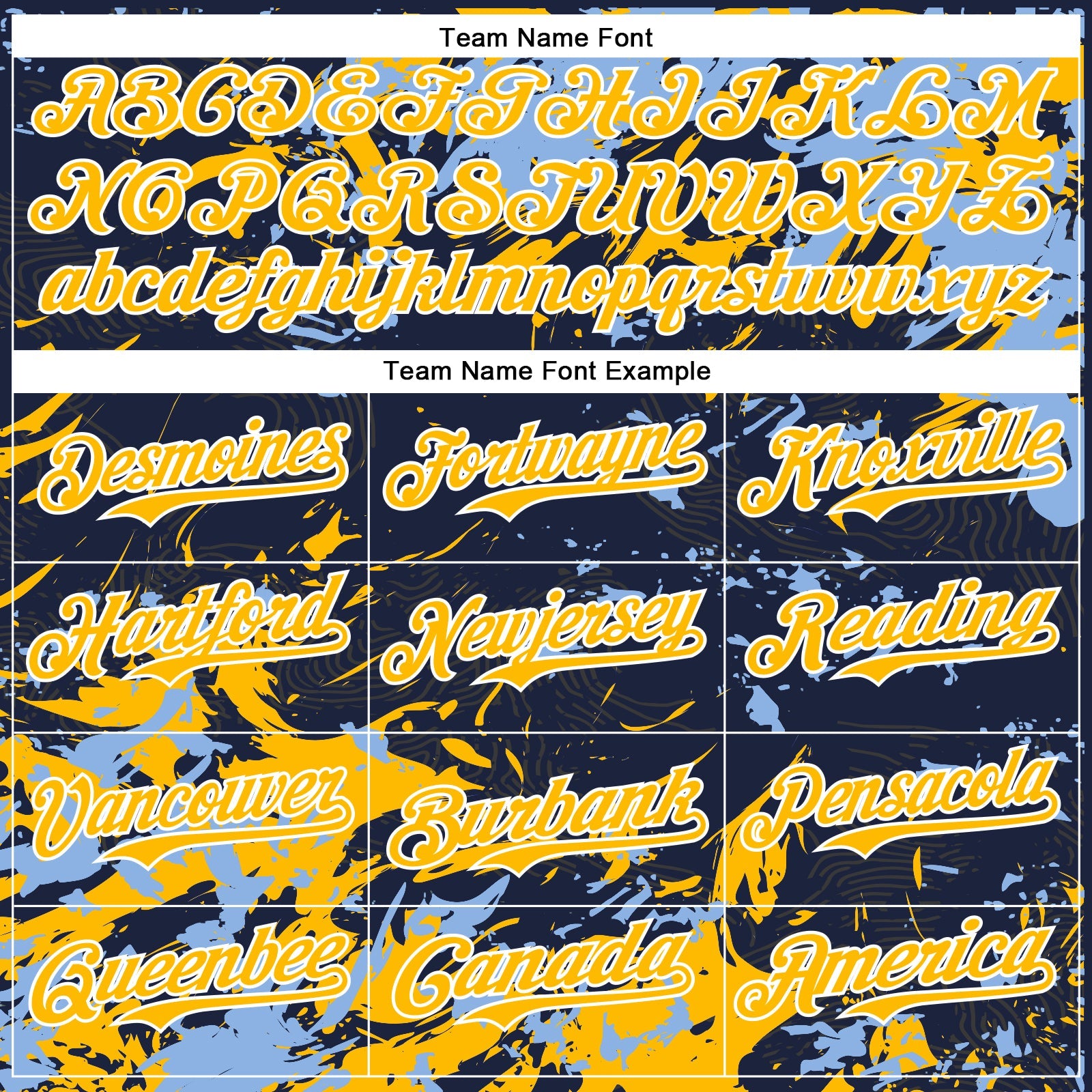 Custom Navy Gold Light Blue-White Splash Bomber Full-Snap Varsity Letterman Hoodie Jacket view 5