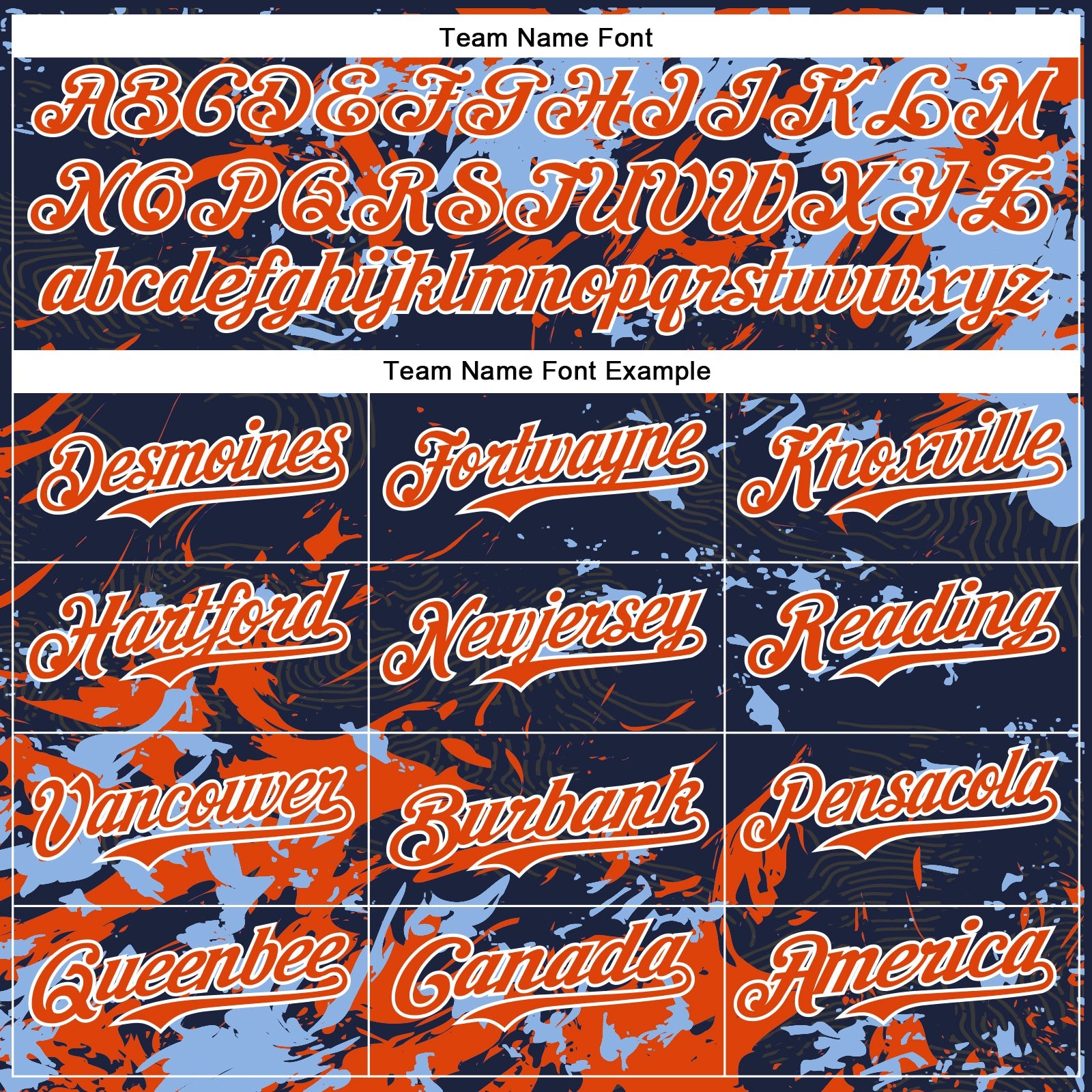 Custom Navy Orange Light Blue-White Splash Bomber Full-Snap Varsity Letterman Hoodie Jacket view 5