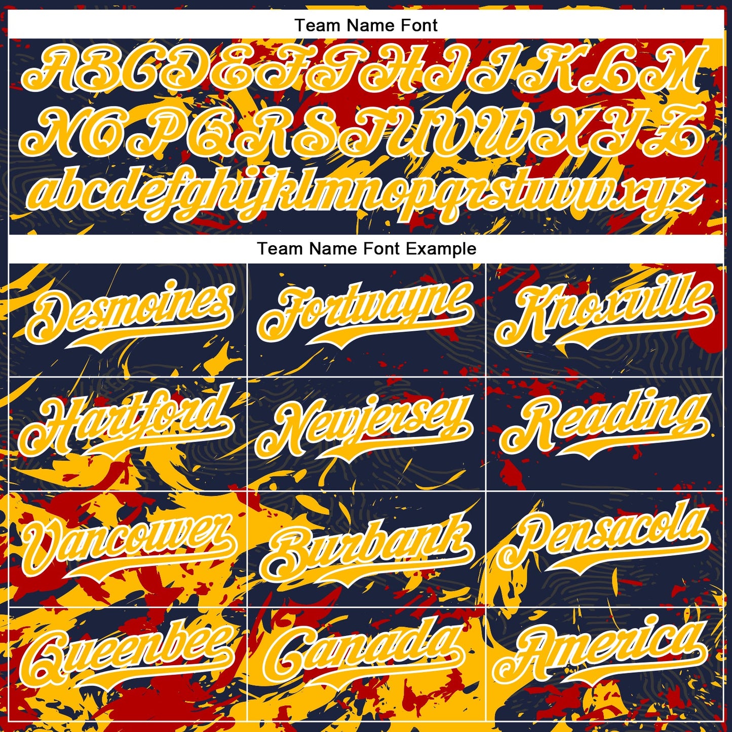 Custom Navy Gold Red-White Splash Bomber Full-Snap Varsity Letterman Hoodie Jacket view 5