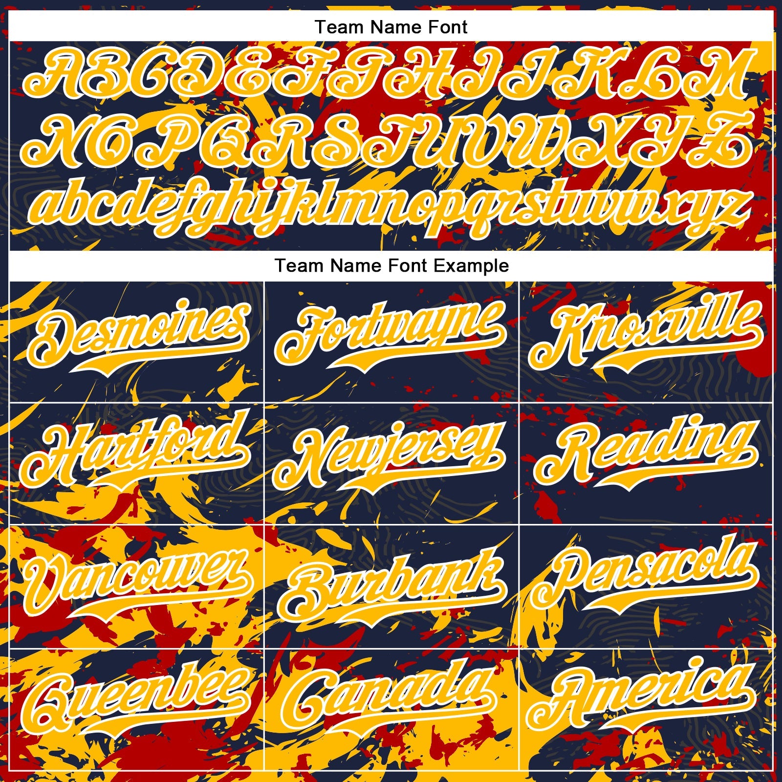 Custom Navy Gold Red-White Splash Bomber Full-Snap Varsity Letterman Hoodie Jacket view 5