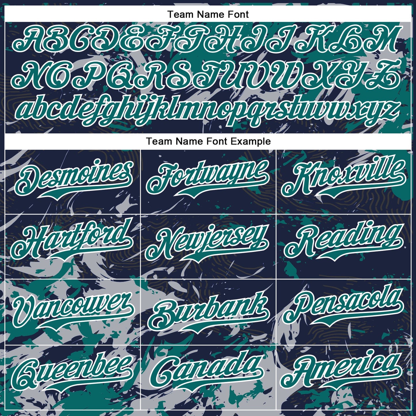 Custom Navy Teal Gray-White Splash Bomber Full-Snap Varsity Letterman Hoodie Jacket view 5