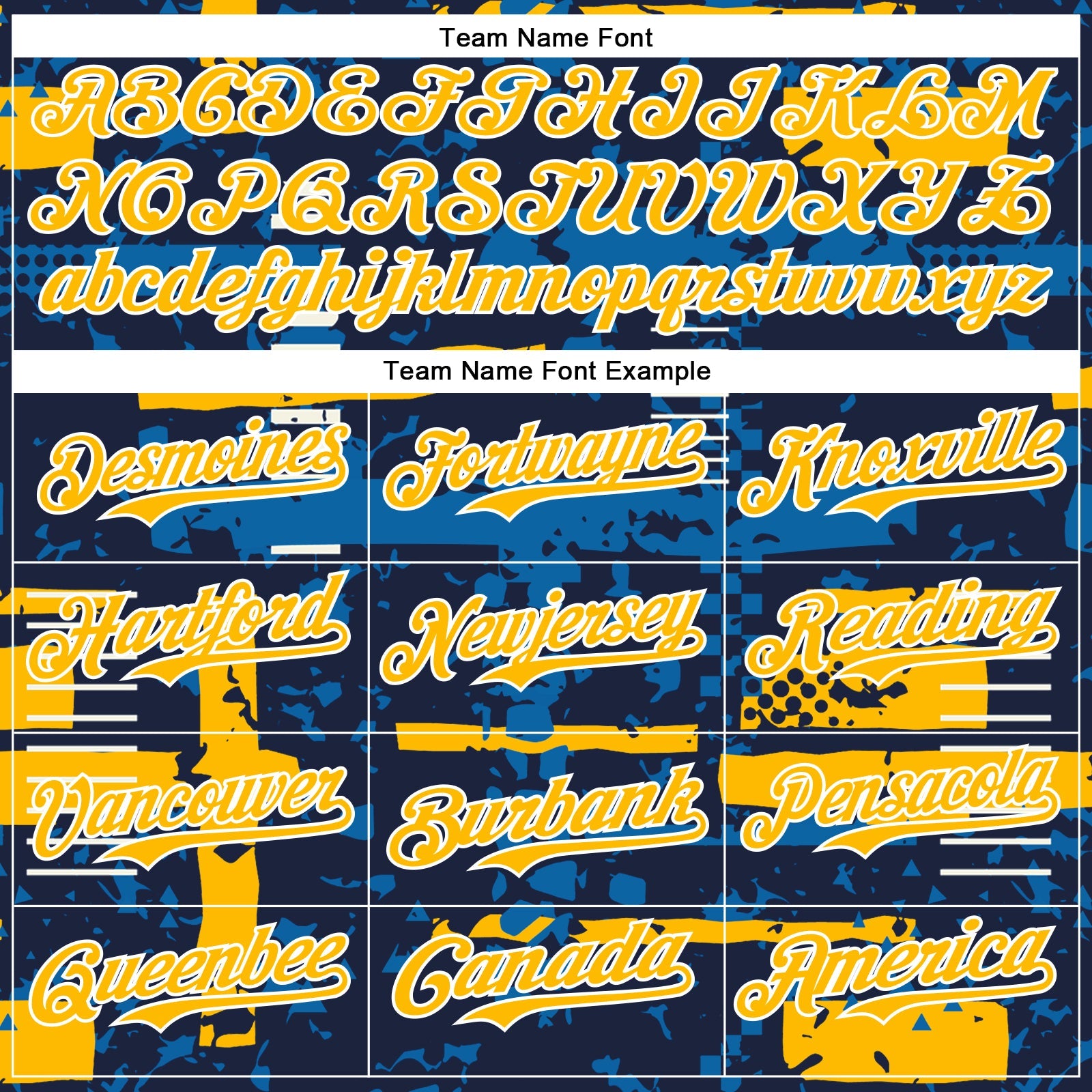 Custom Navy Gold Blue-White Abstract Fragment Shape Bomber Full-Snap Varsity Letterman Hoodie Jacket view 5