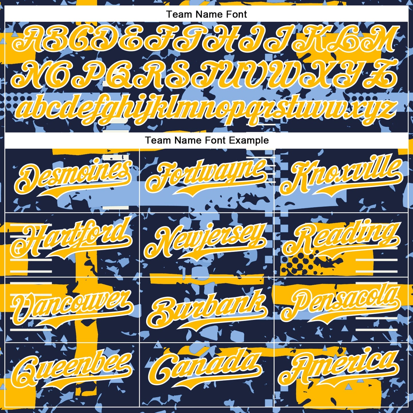 Custom Navy Gold Light Blue-White Abstract Fragment Shape Bomber Full-Snap Varsity Letterman Hoodie Jacket view 5