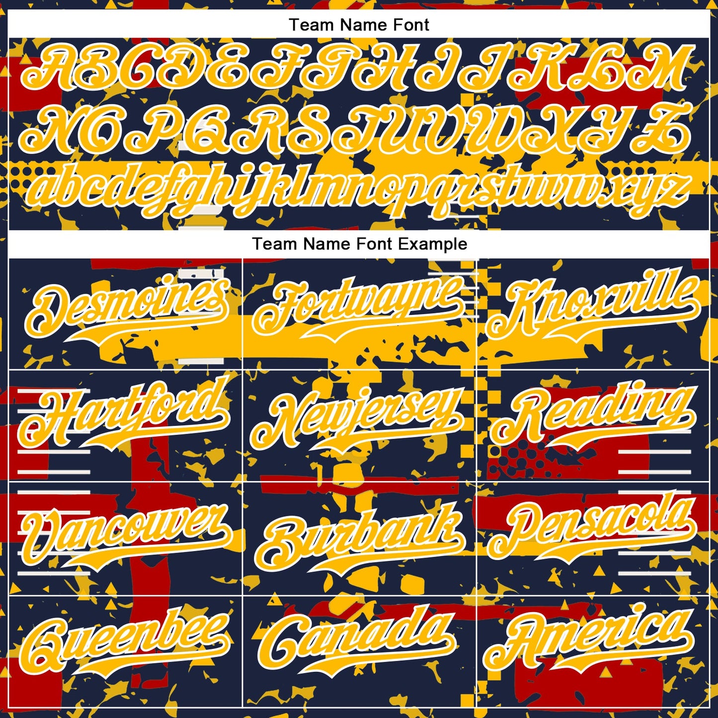 Custom Navy Gold Red-White Abstract Fragment Shape Bomber Full-Snap Varsity Letterman Hoodie Jacket view 5