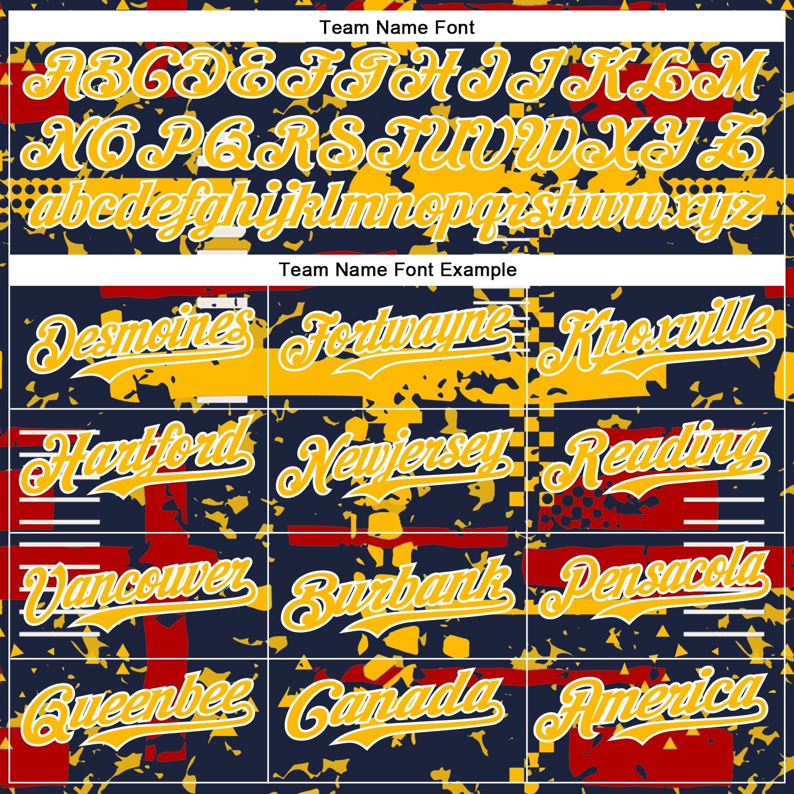 Custom Navy Gold Red-White Abstract Fragment Shape Bomber Full-Snap Varsity Letterman Hoodie Jacket view 5