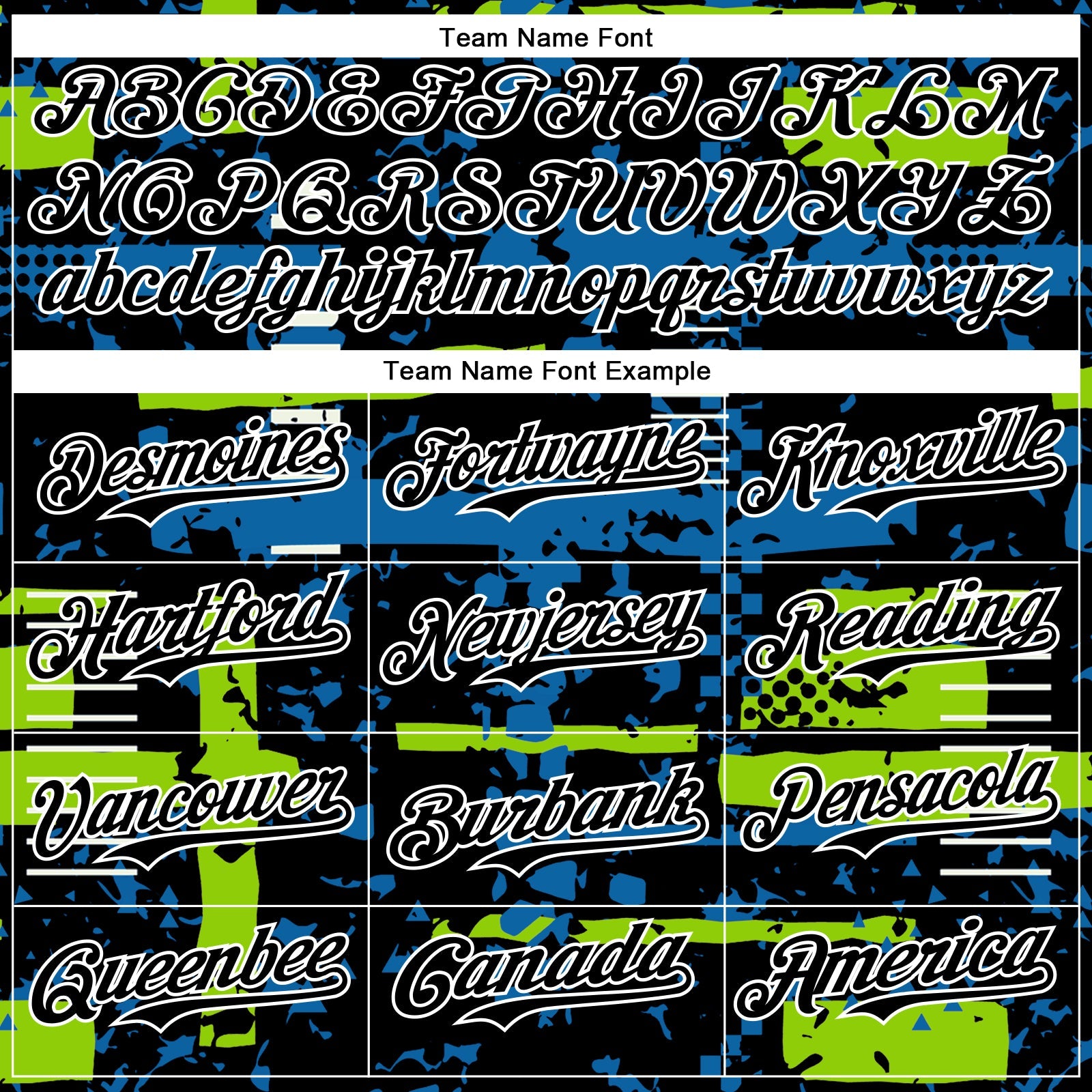 Custom Black Neon Green Blue-White Abstract Fragment Shape Bomber Full-Snap Varsity Letterman Hoodie Jacket view 5