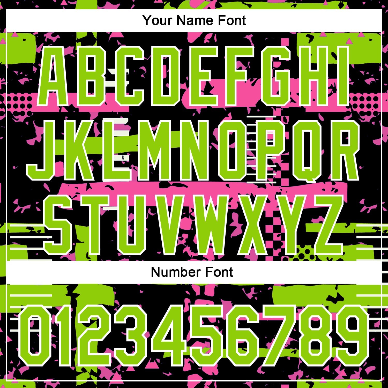 Custom Black Neon Green Pink-White Abstract Fragment Shape Bomber Full-Snap Varsity Letterman Hoodie Jacket view 6
