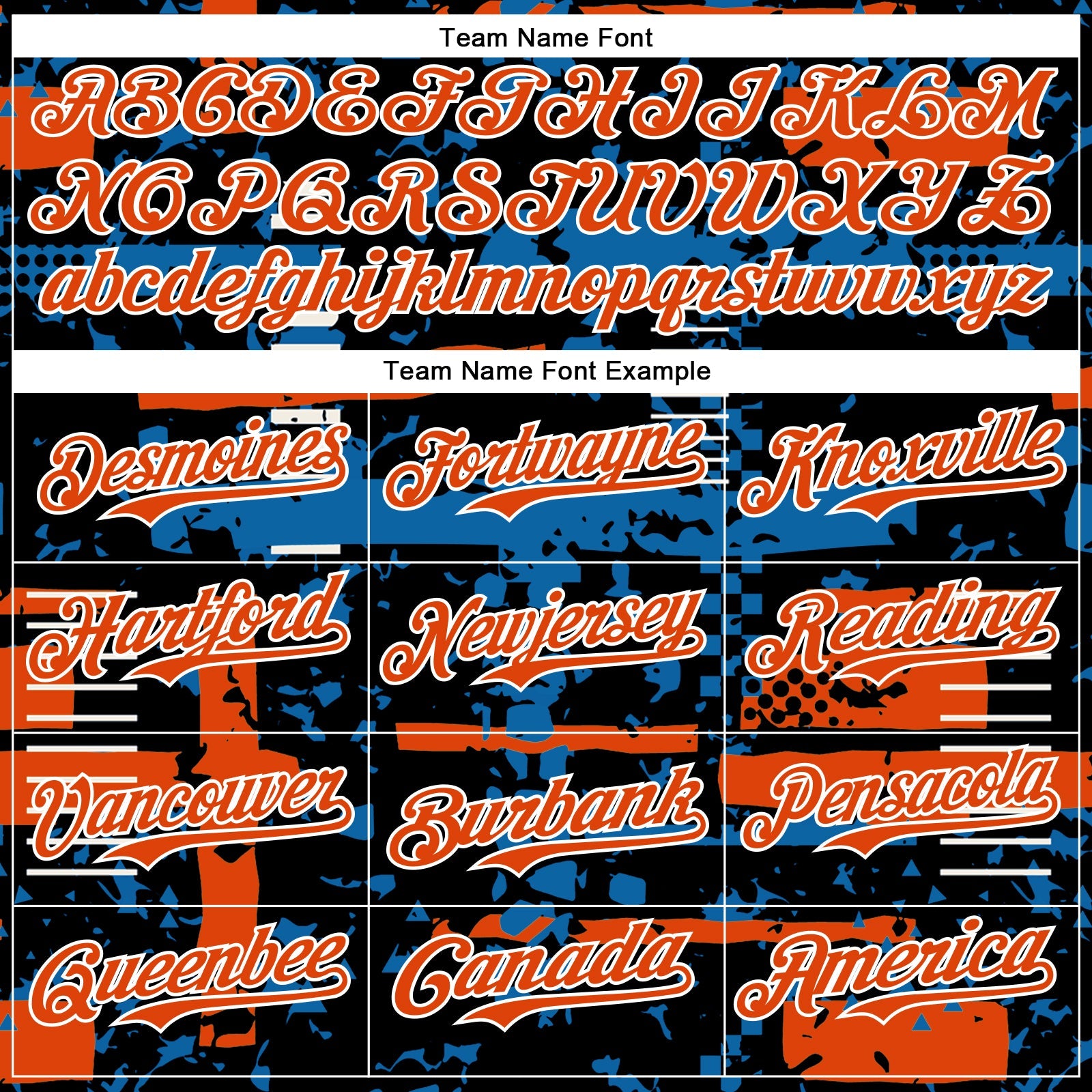 Custom Black Orange Blue-White Abstract Fragment Shape Bomber Full-Snap Varsity Letterman Hoodie Jacket view 5