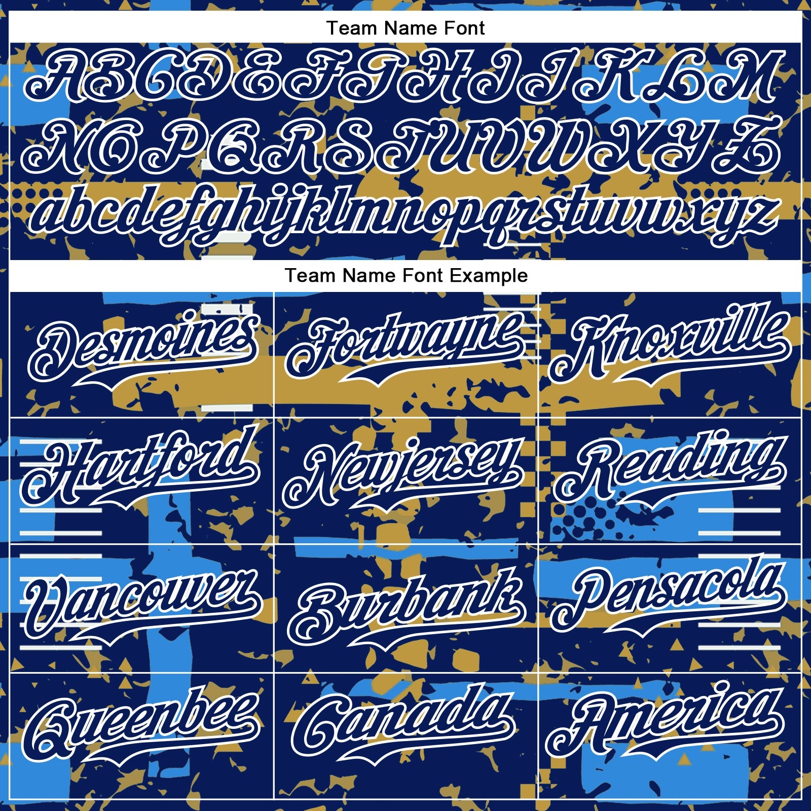 Custom Royal Powder Blue Old Gold-White Abstract Fragment Shape Bomber Full-Snap Varsity Letterman Hoodie Jacket view 5