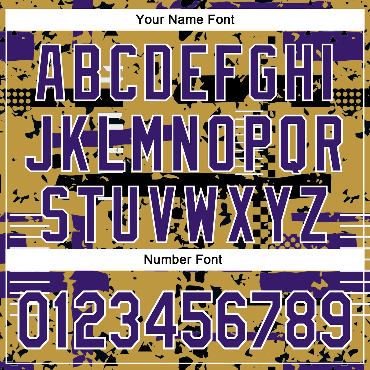 Custom Old Gold Purple Black-White Abstract Fragment Shape Bomber Full-Snap Varsity Letterman Hoodie Jacket view 6